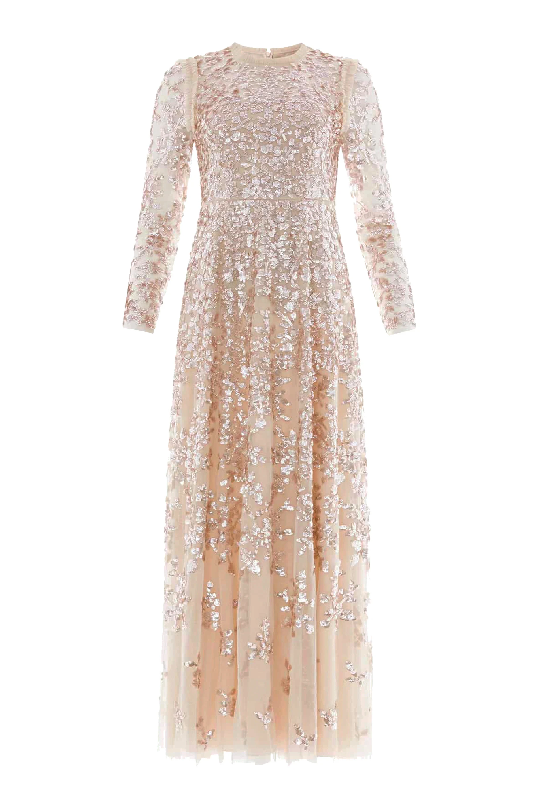 Rosanna Lattice Round Neck Gown