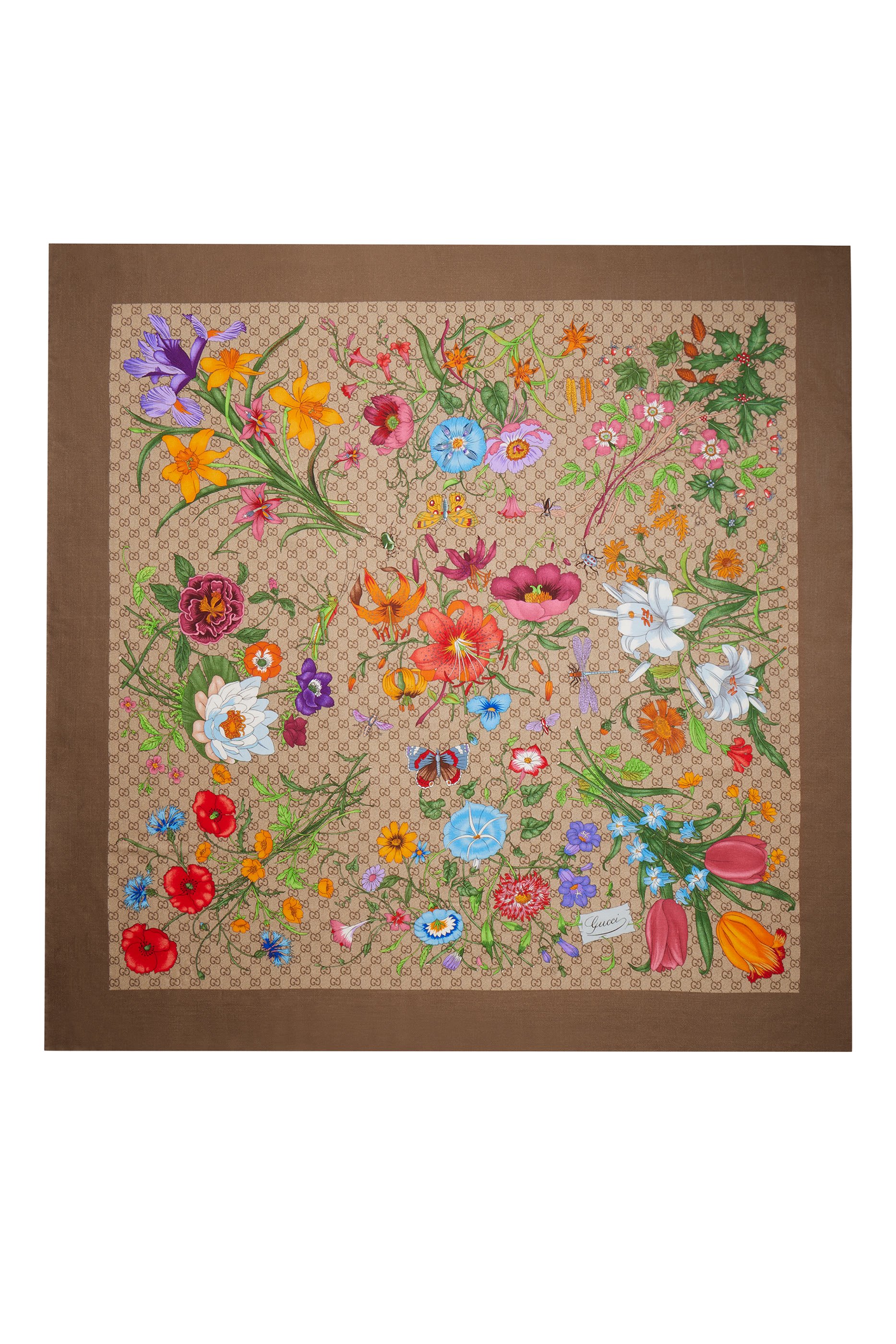 Printed GG Wool Silk Shawl