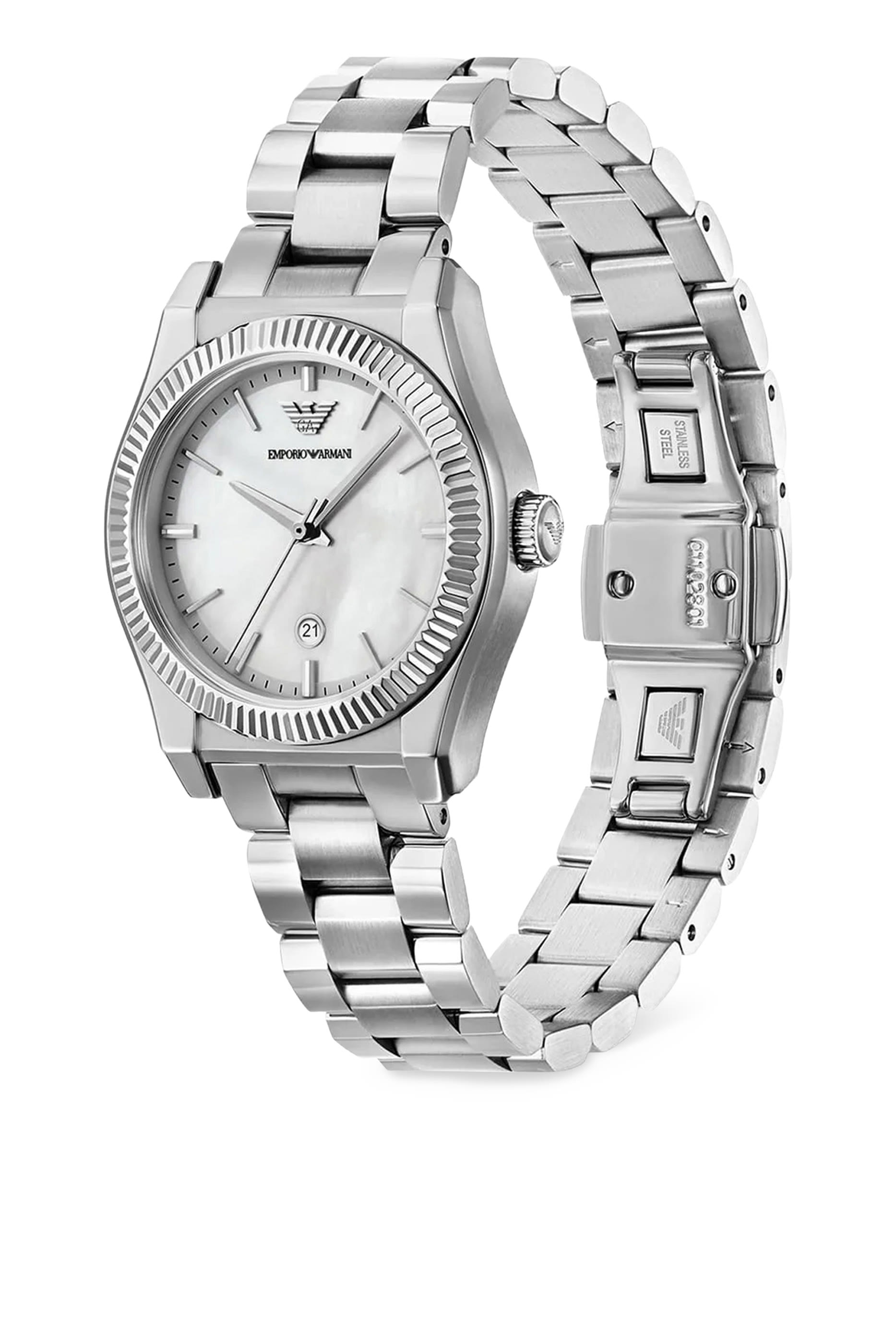 Three-Hand Stainless Steel Watch