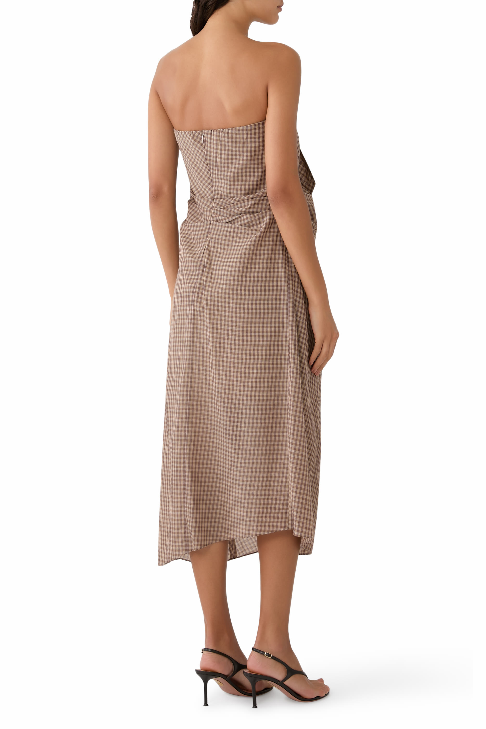 Check Strapless Dress 