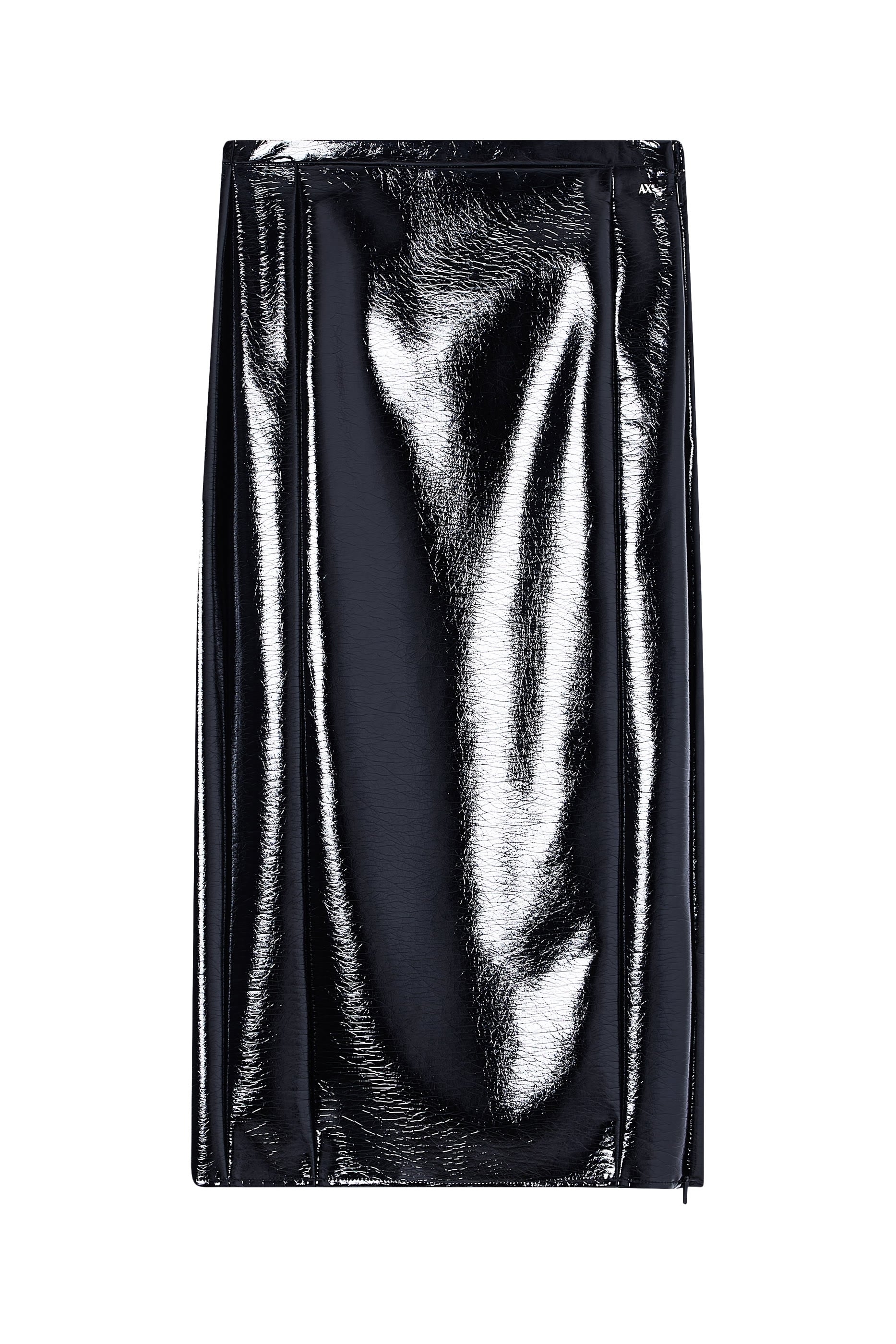 Long Wet Look Vinyl Skirt