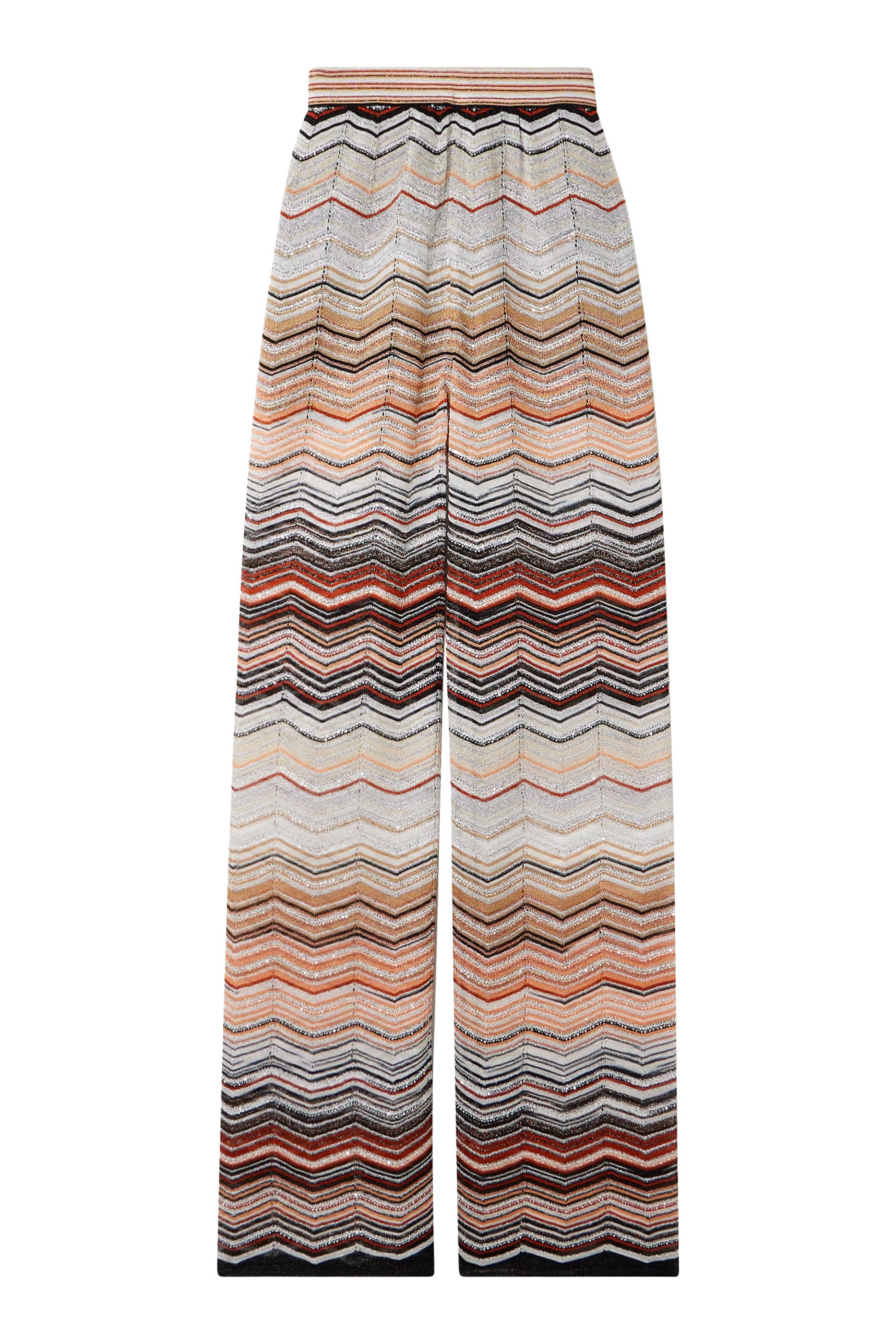  Chevron Lurex Sequinned Wide Leg Pants