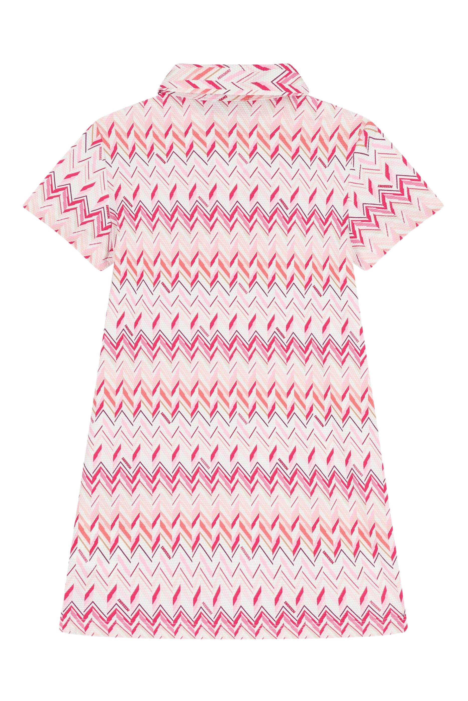 Kids Zigzag Print Polo Dress 