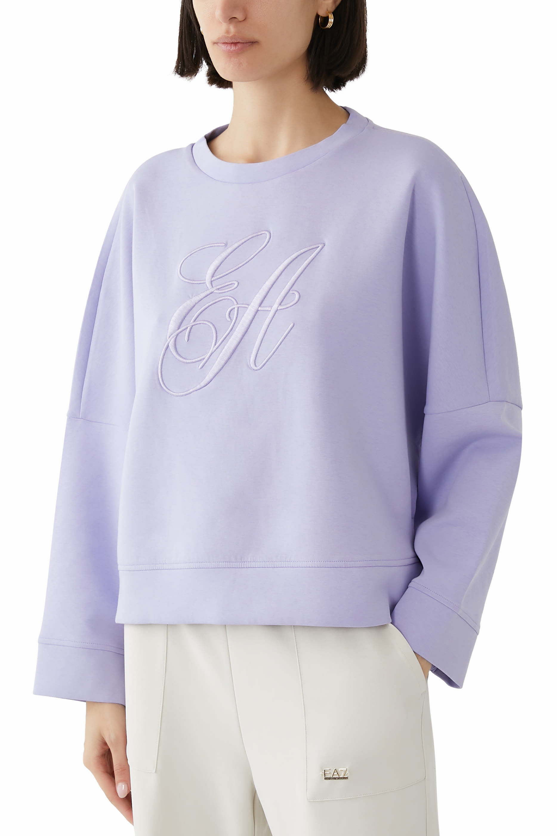 EA Logo Embroidered Jersey Sweatshirt