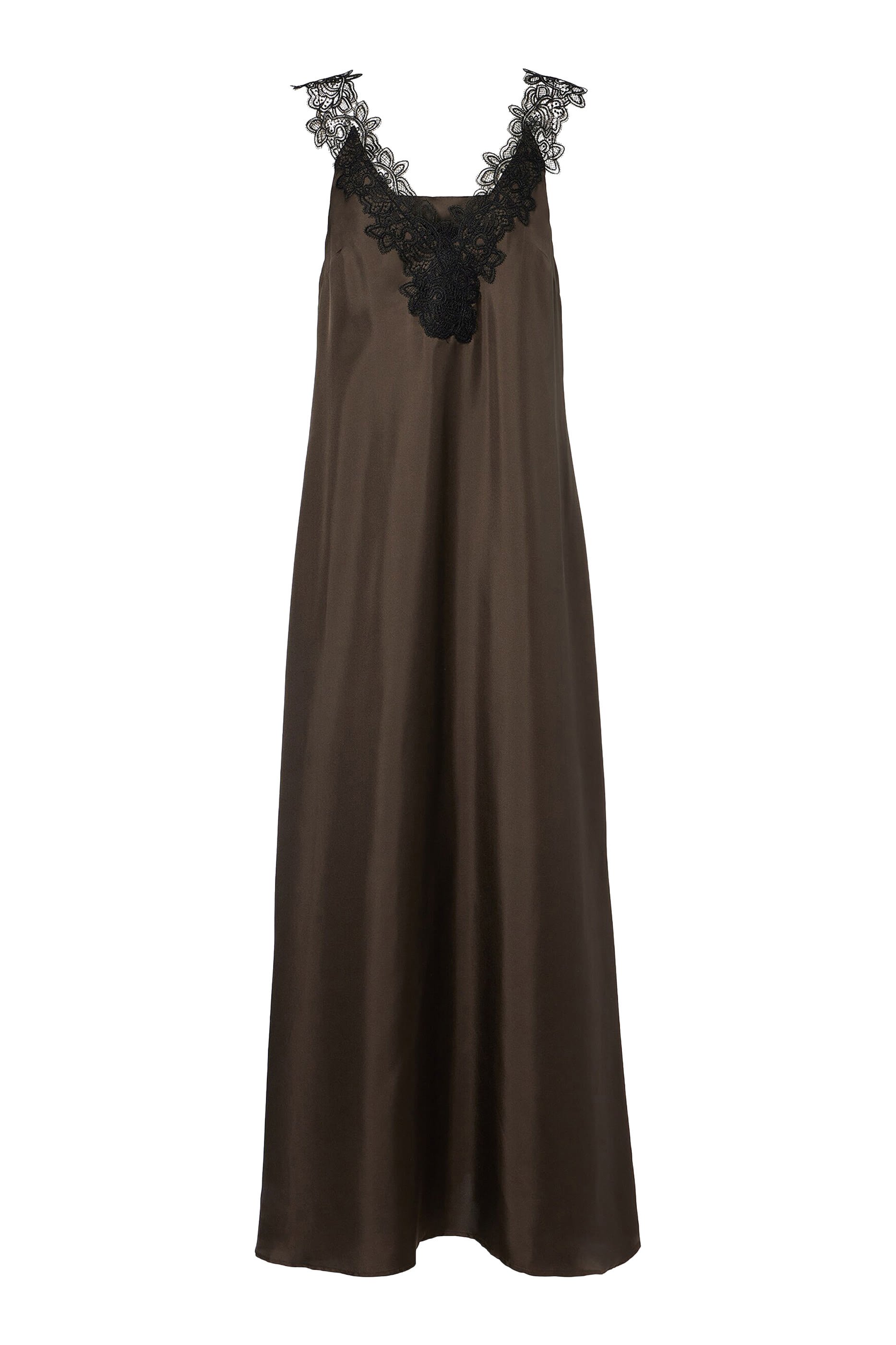 V-Neck Silk Maxi Dress 