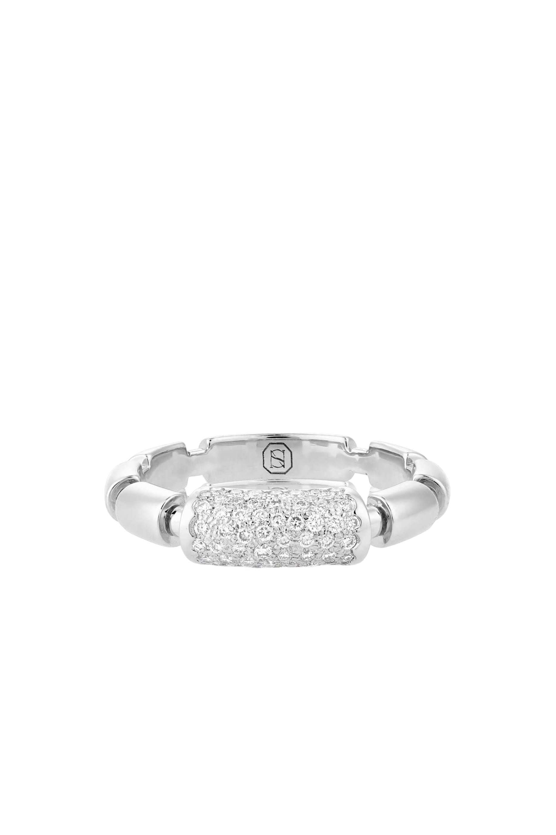 The Nile Iteru Ring, 18k White Gold & Diamonds