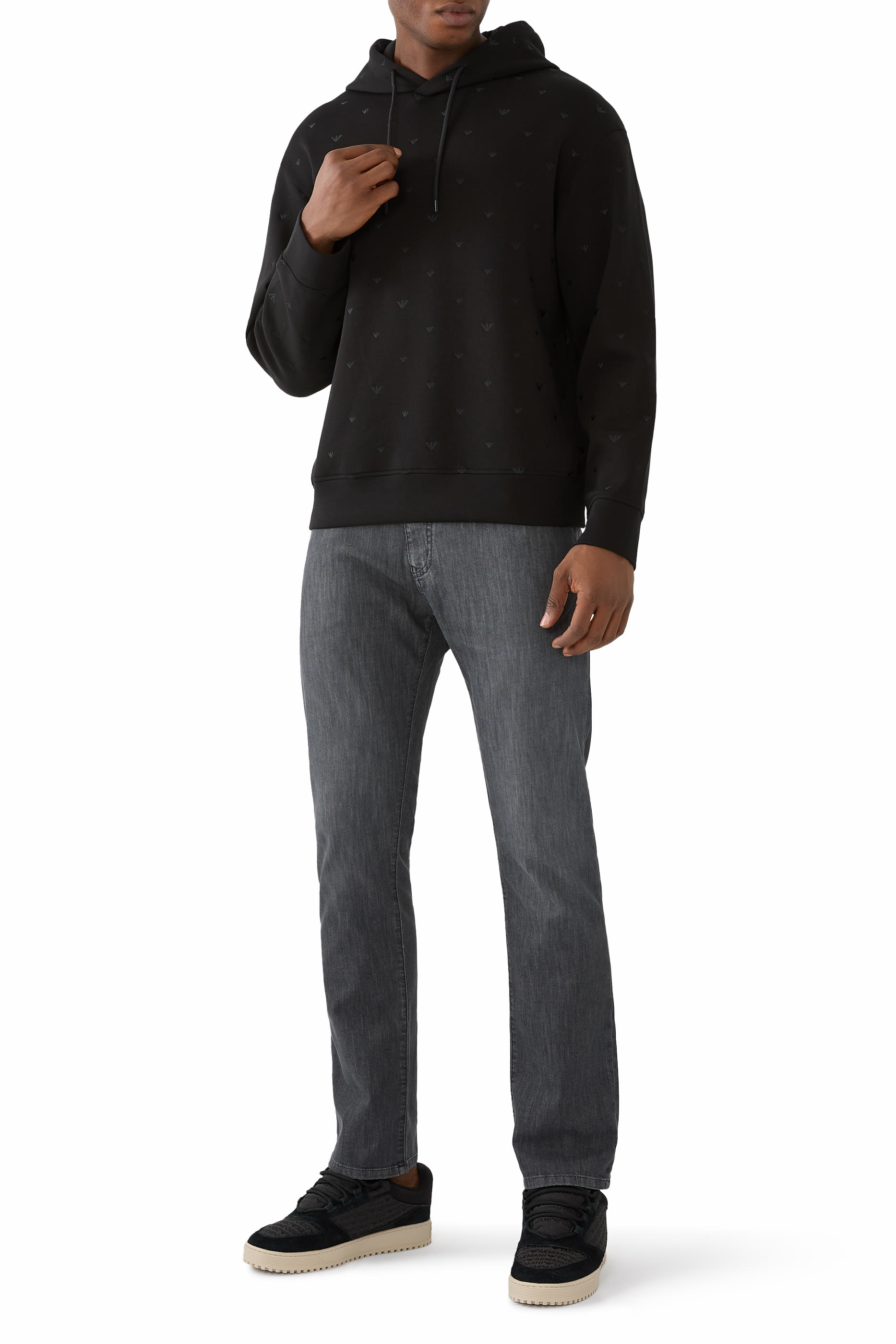 All-Over Eagle Logo Hooded Sweatshirt