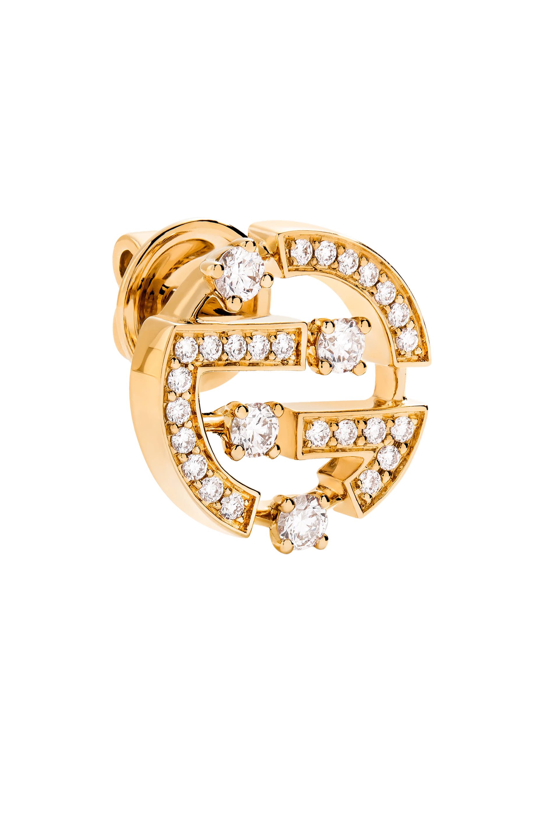 Avenues Stud Earrings, 18K Yellow Gold & Diamonds