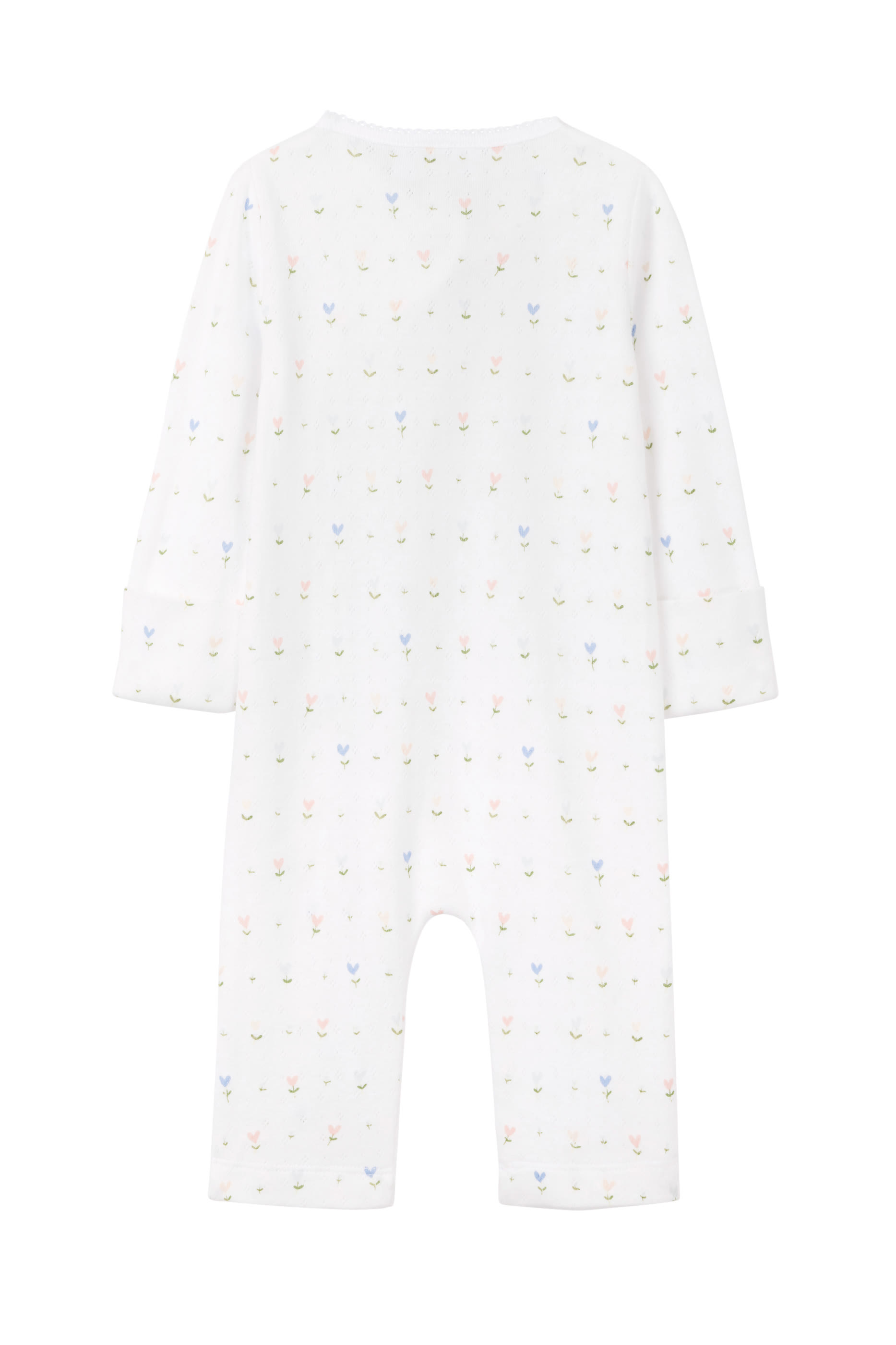 Kids Organic Cotton Pointelle Love Bud Wrap Sleepsuit