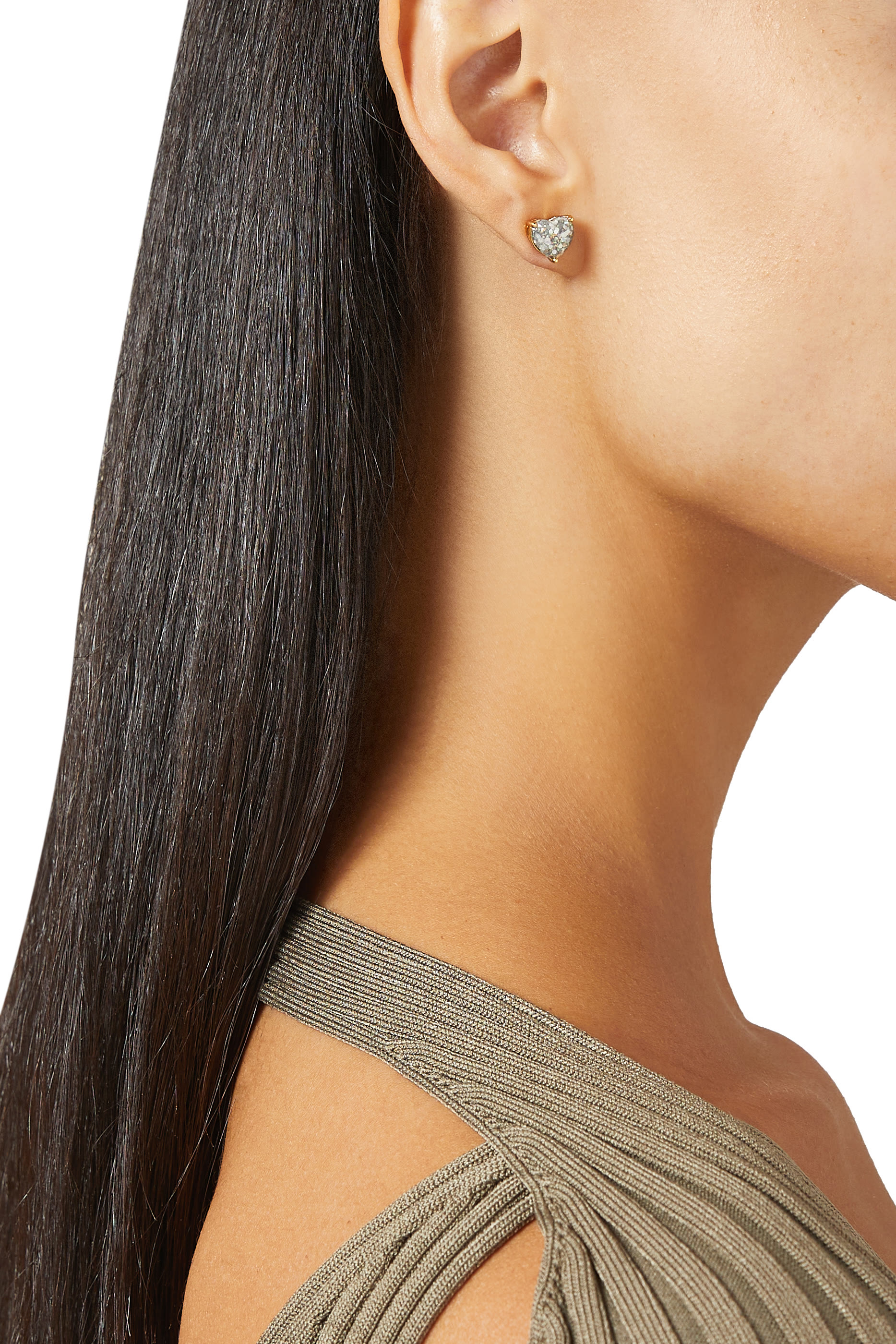 My Love Glitter Heart Studs