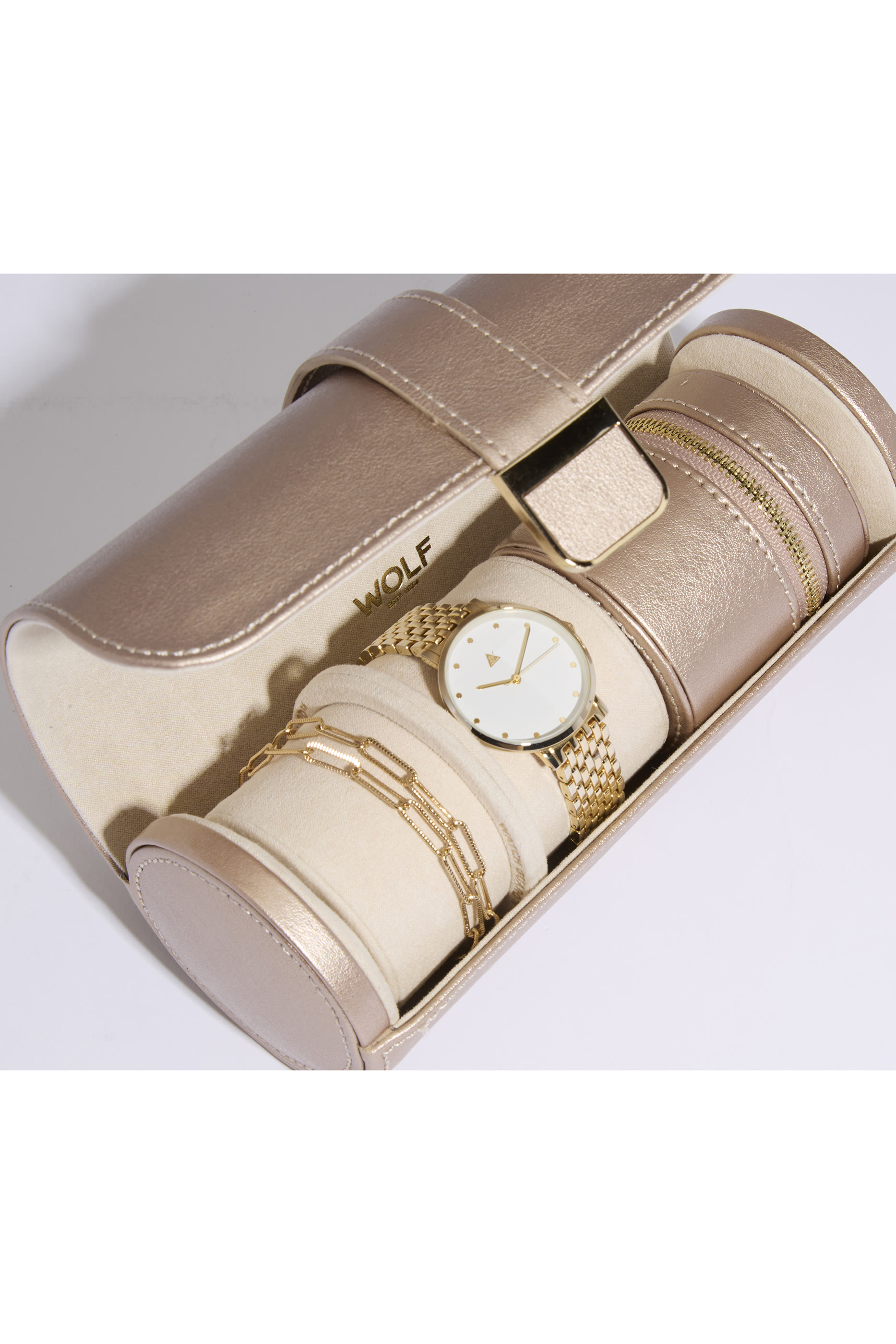 Palermo Double Watch Roll with Jewelry Pouch