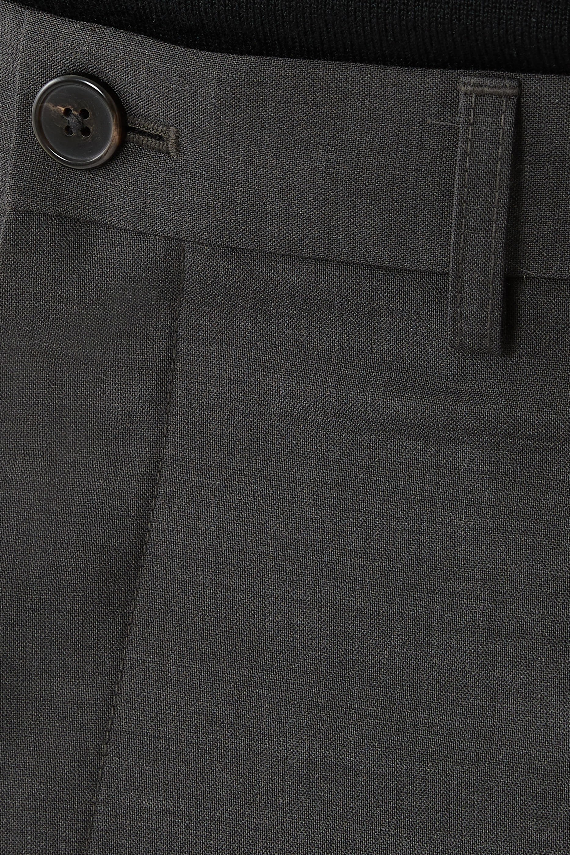 Straight Drawstring Wool Pants