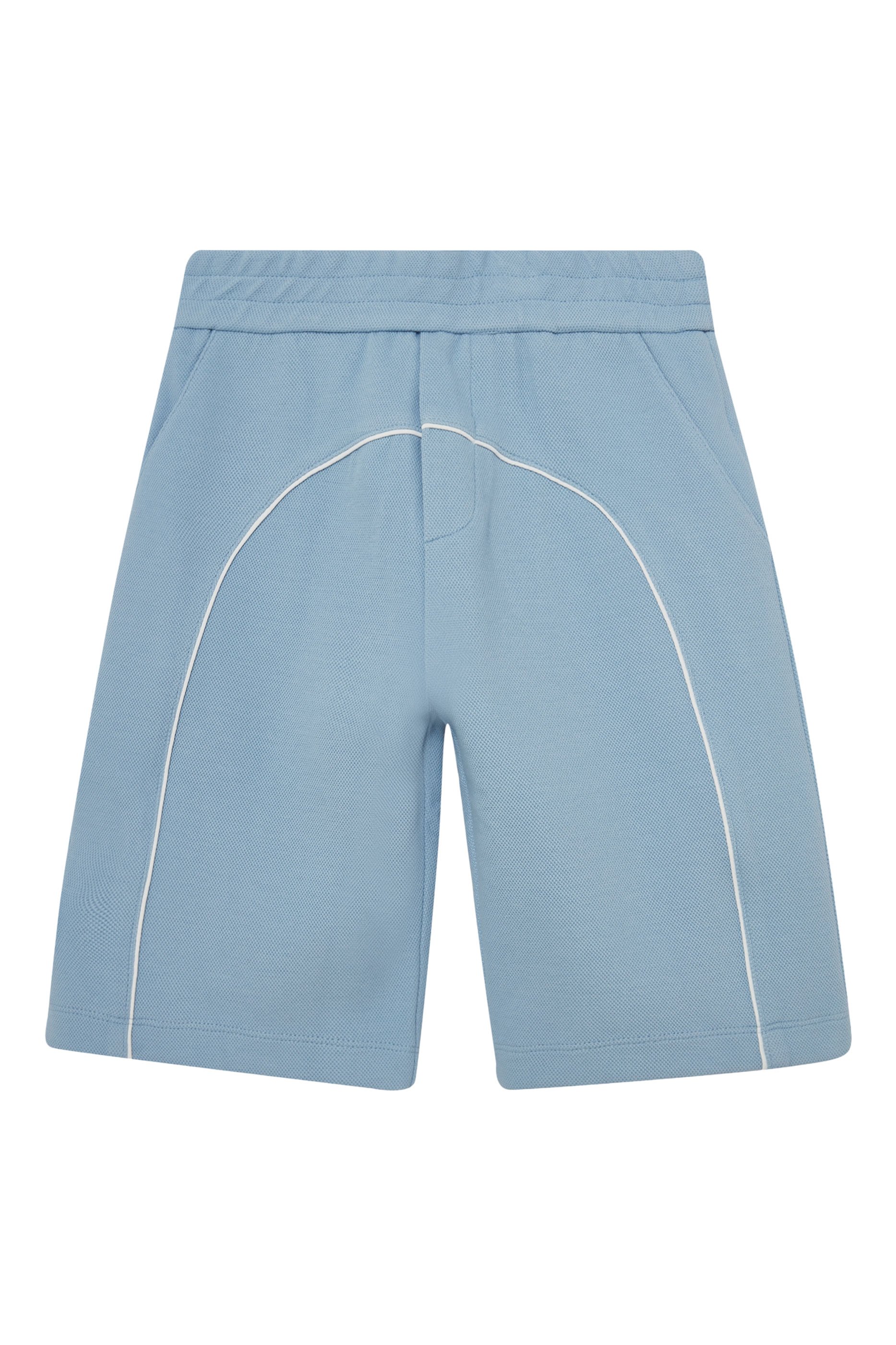 Kids Logo & Piping Double-Jersey Piqu&eacute; Bermuda Shorts