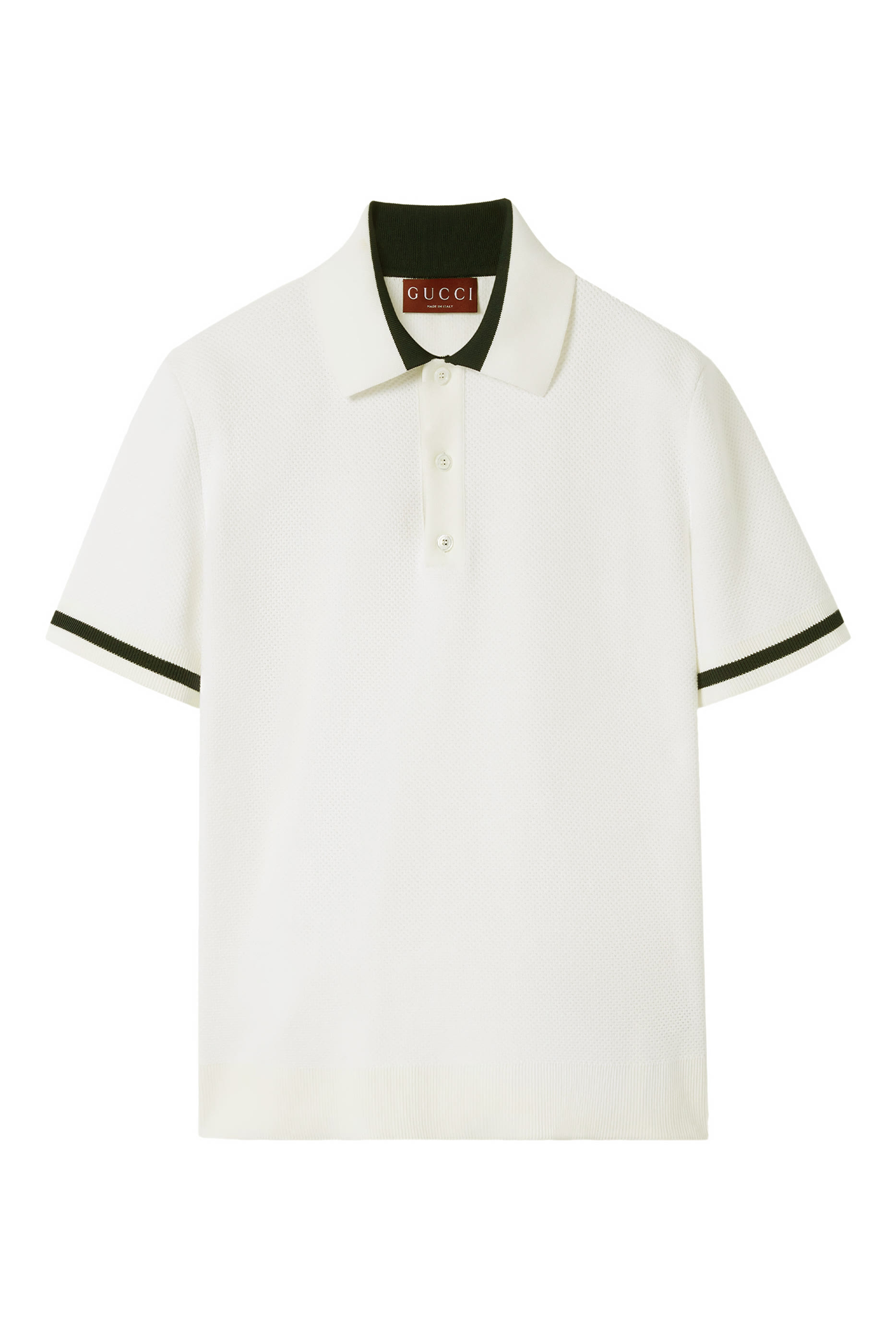 Knit Cotton Polo Shirt with Intarsia