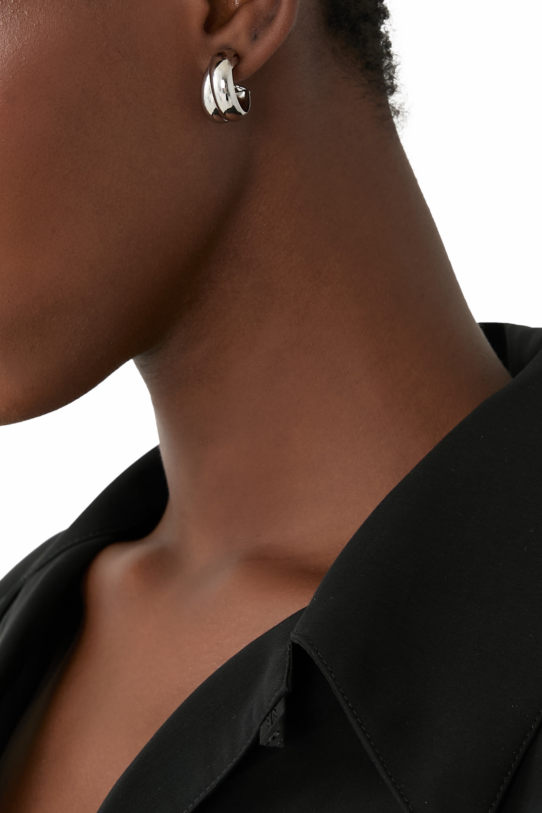 Gina Double Hoop Earrings, Sterling Silver