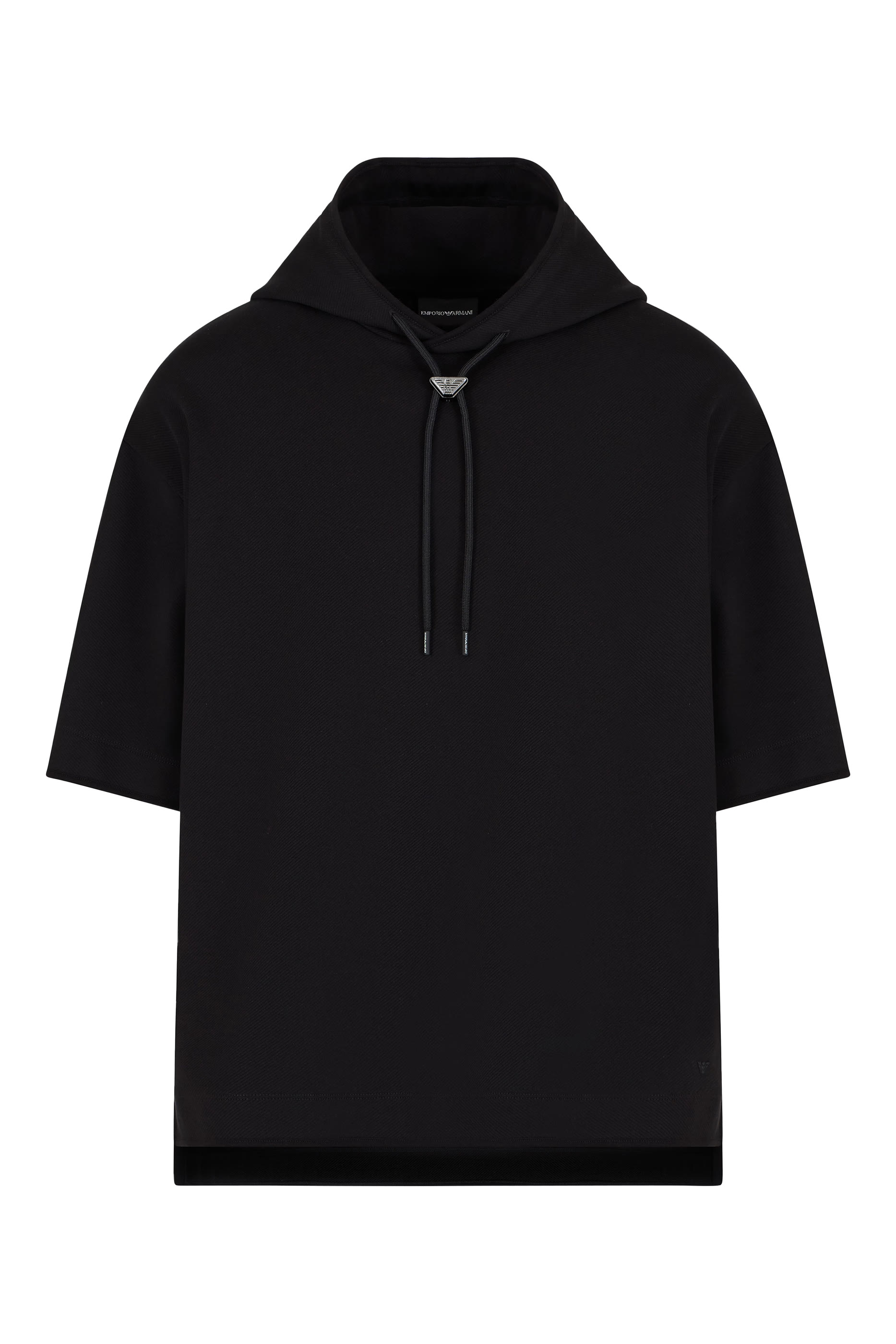 Short-Sleeved Oversized Jersey Hooded Sweatshirt