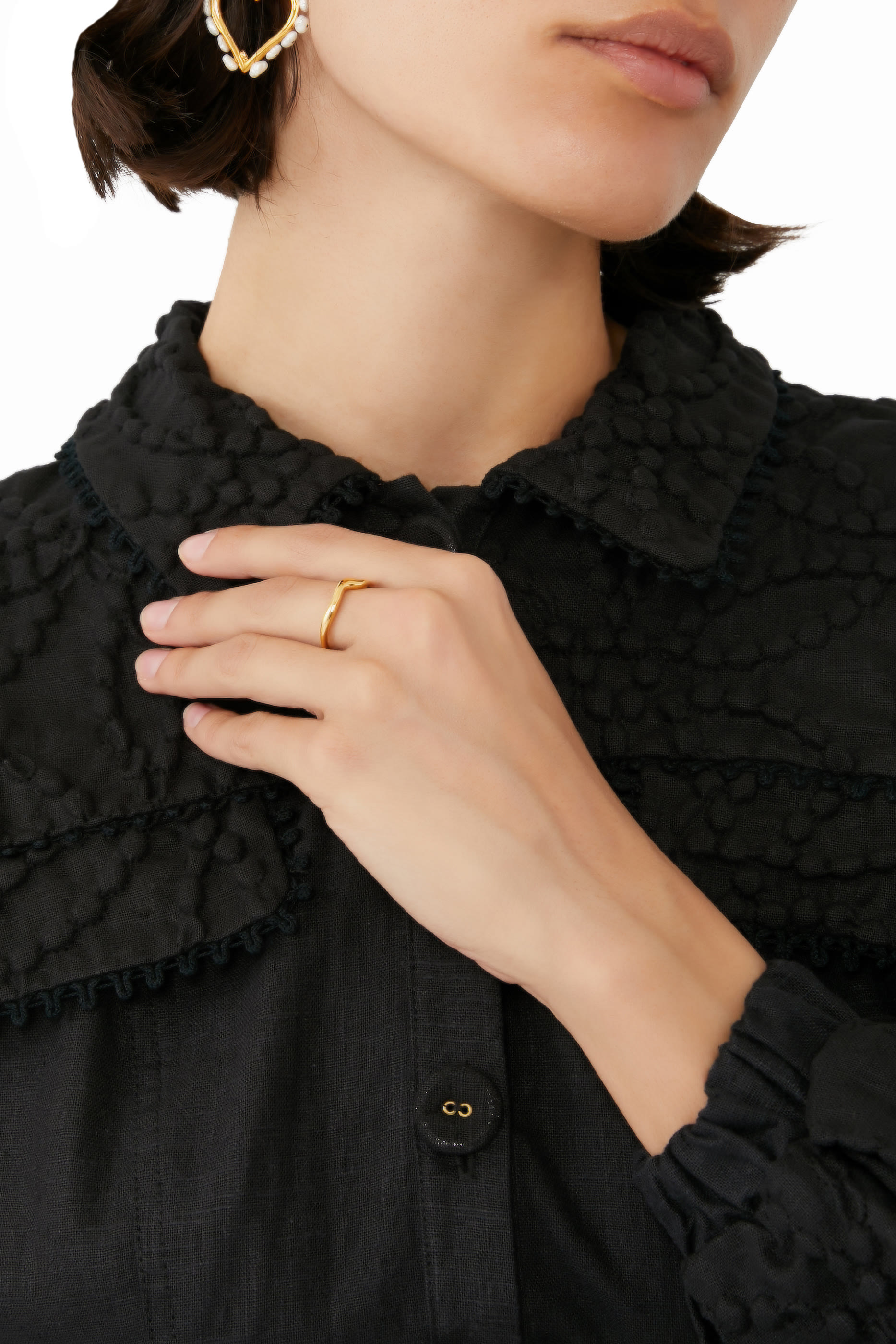 Molten Wave Ring, 18k Gold-Plated Sterling Silver