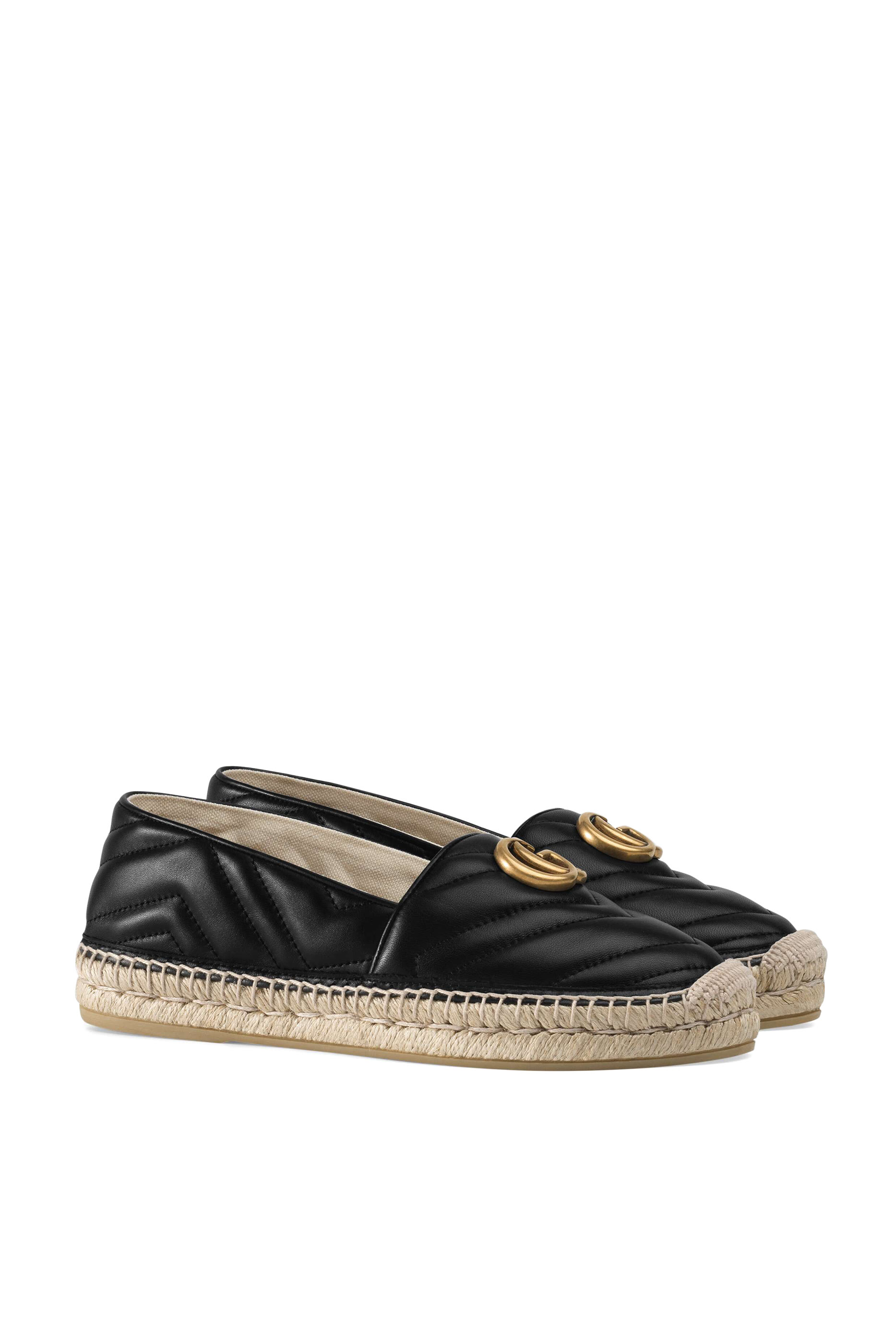 Leather Espadrilles with Double G
