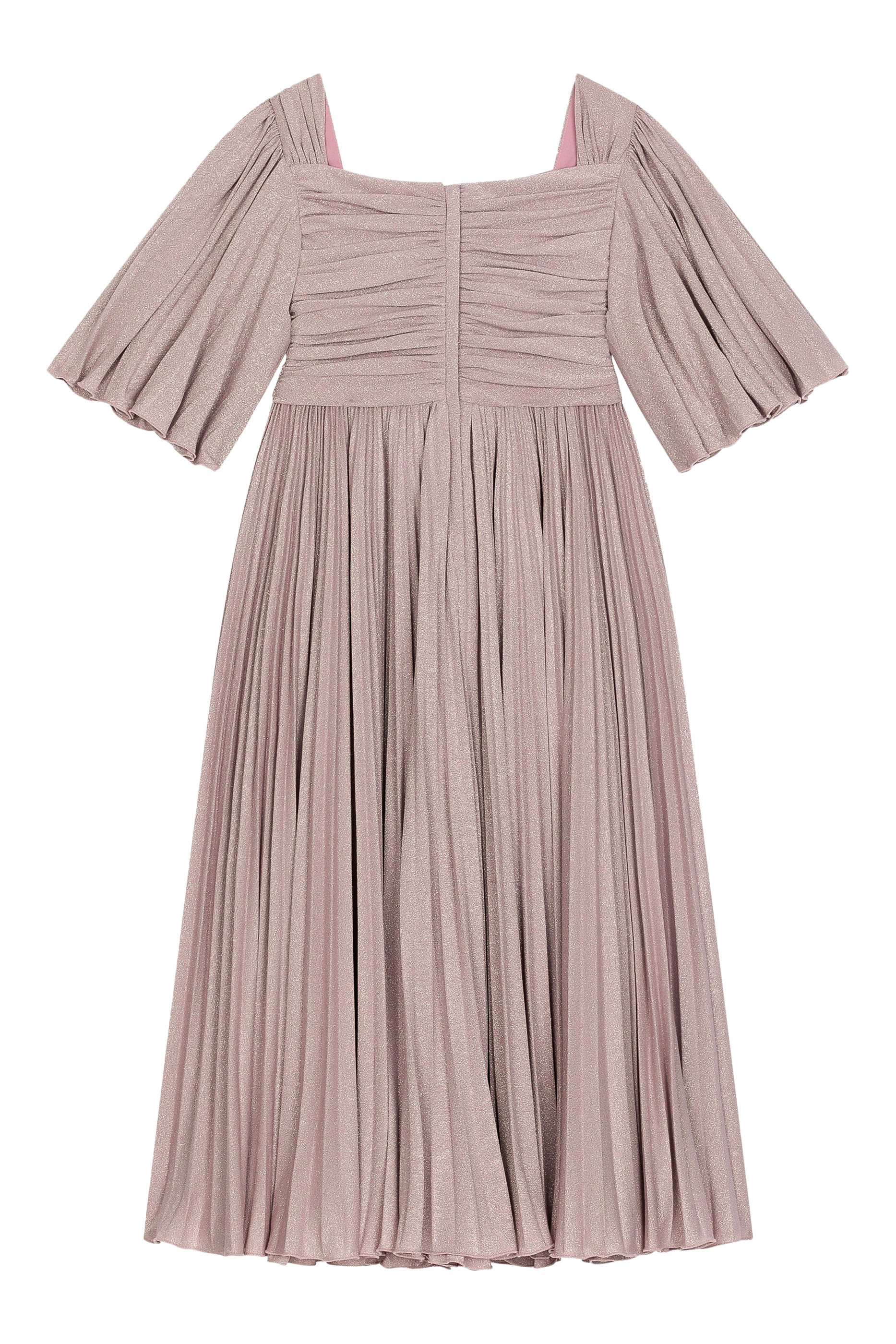 Kids Pleated Lurex Dress