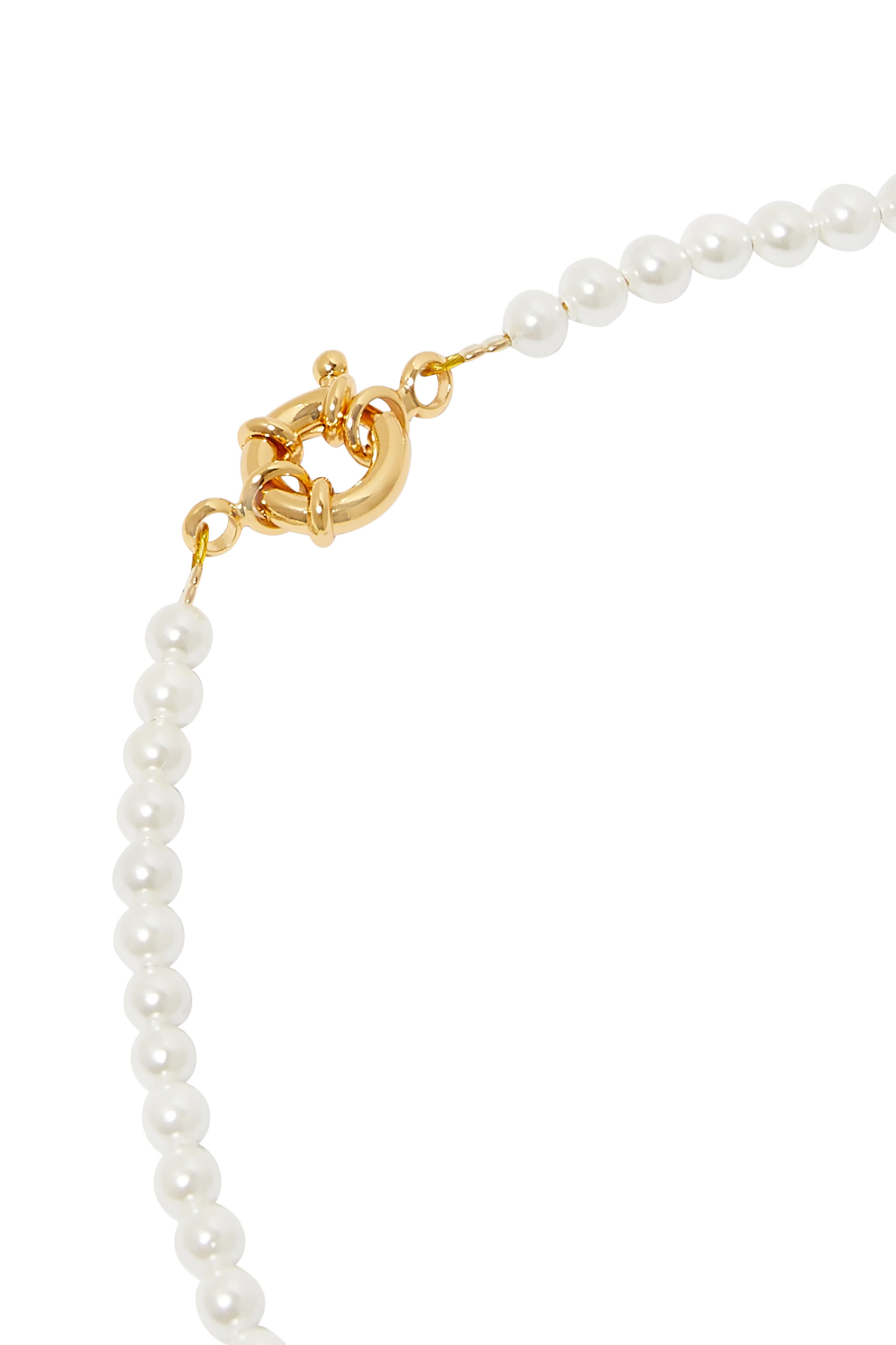 Pearl Necklace with 5-Strass Pendant