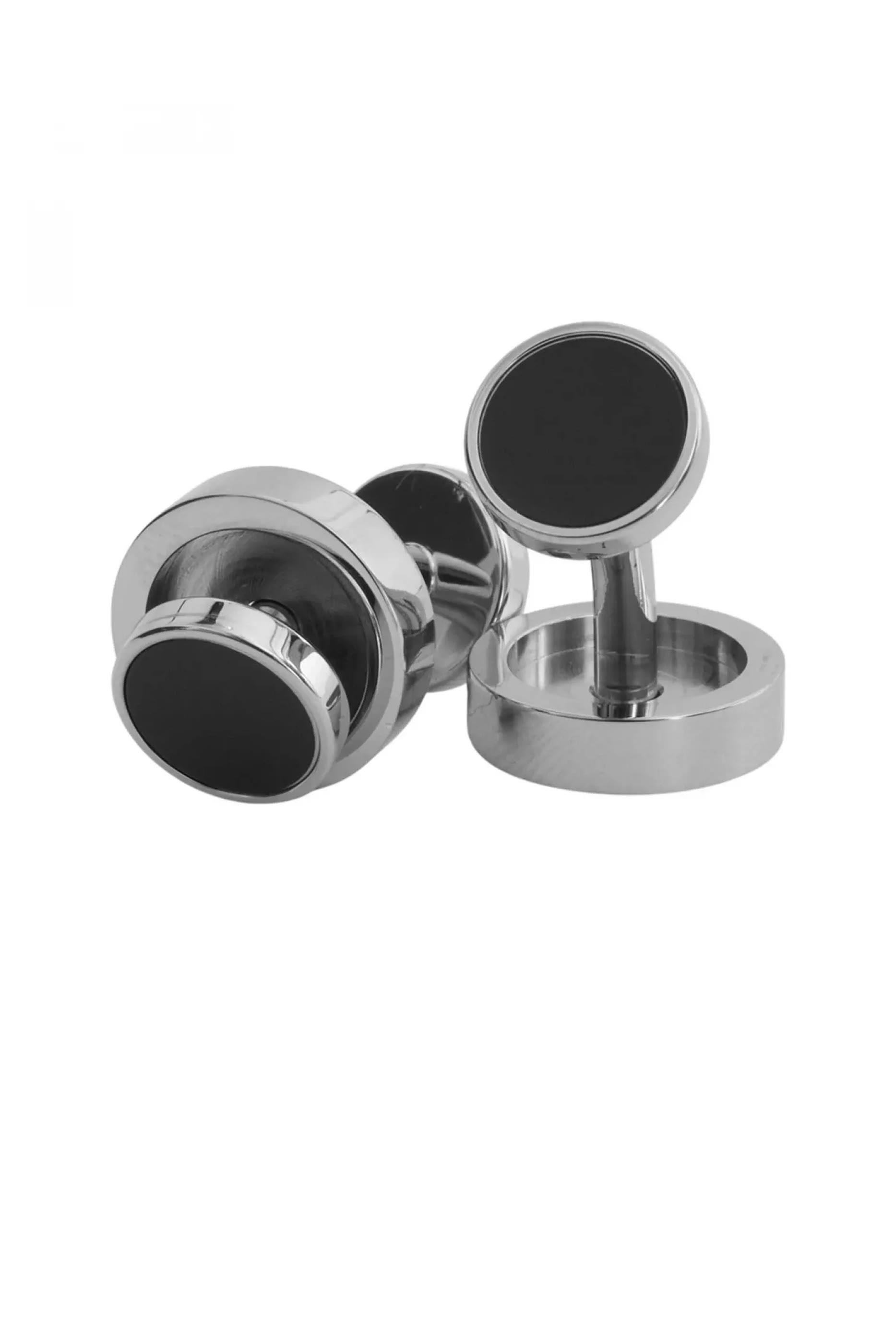 Simony Round Enameled Cuff Links