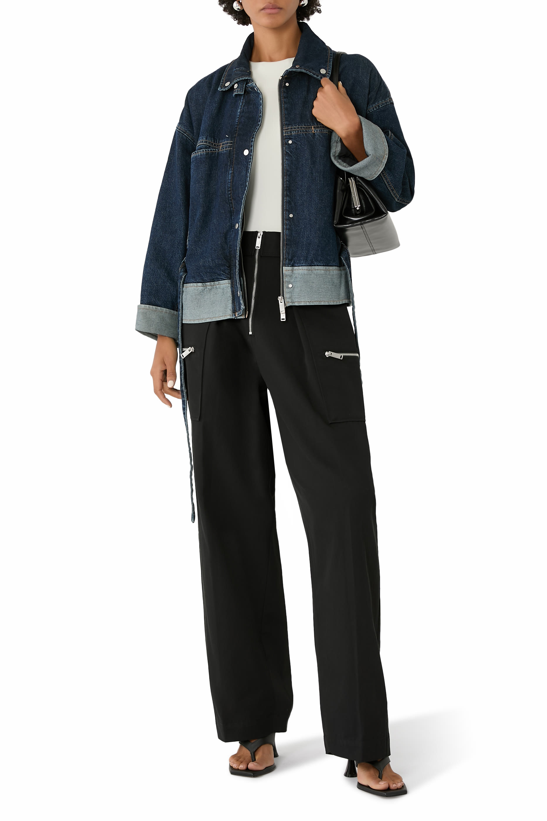 Double Zip Wide-Leg Pants