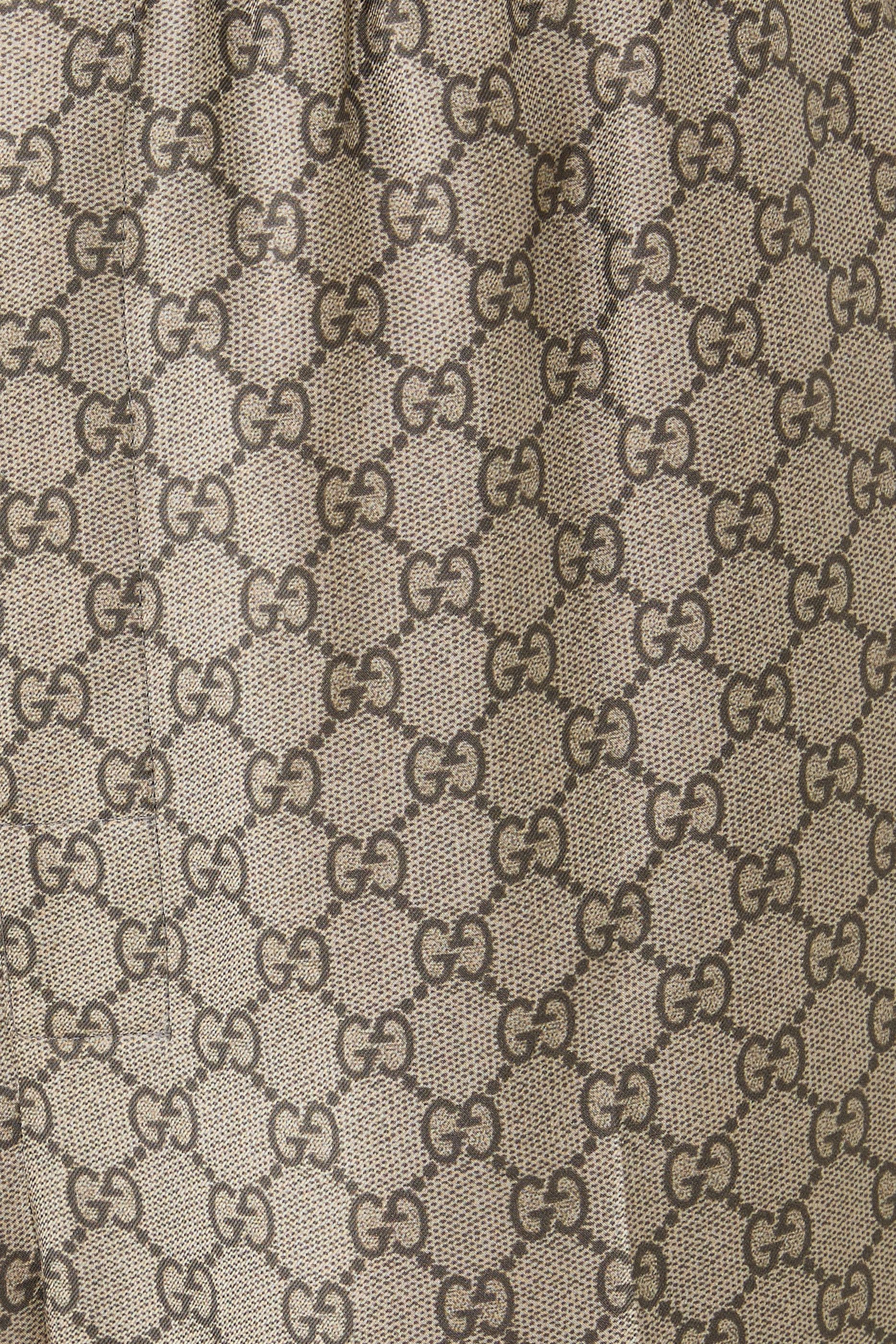  GG Supreme Print Silk Pants  