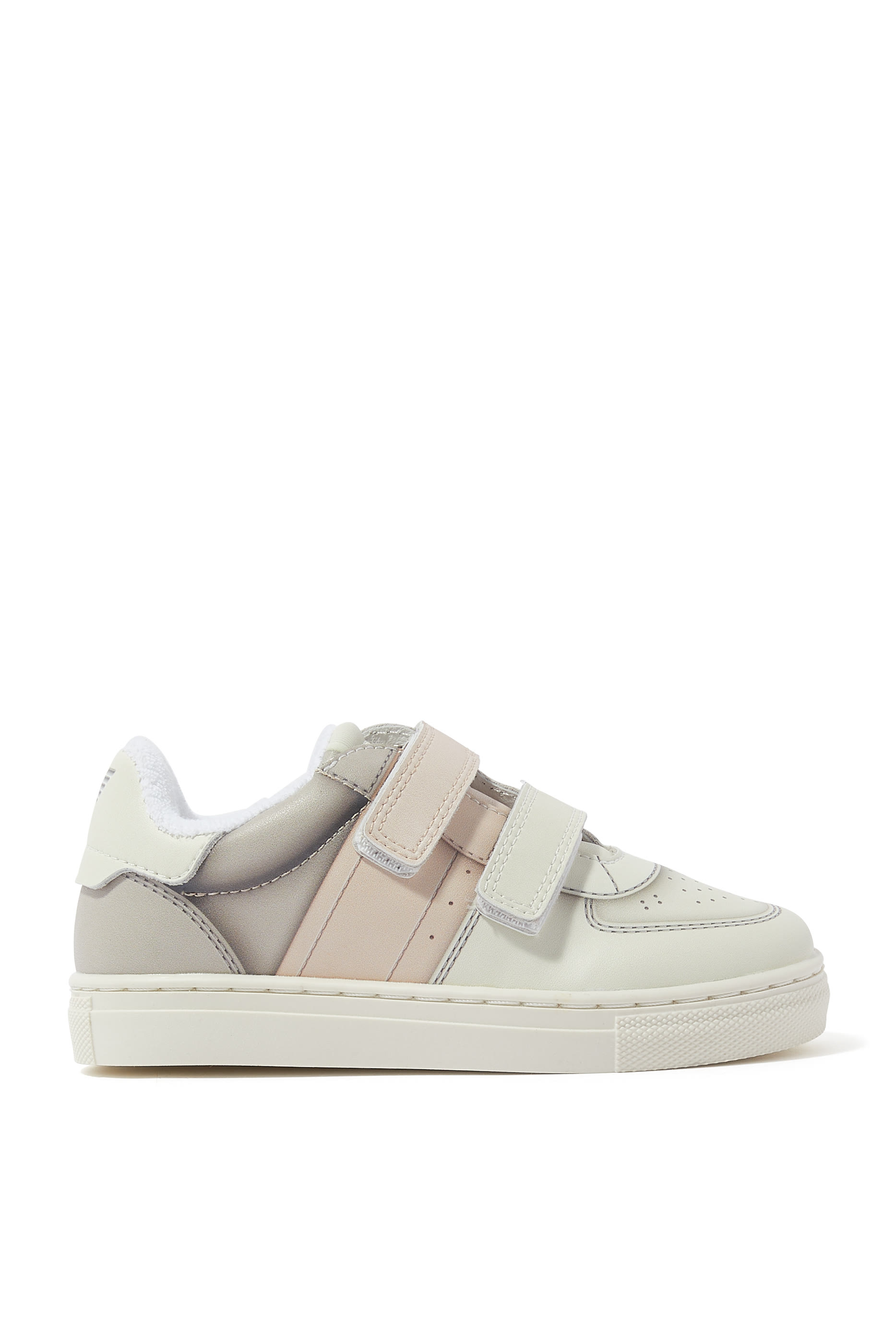 Kids Colorblock Velcro Strap Leather Sneaker