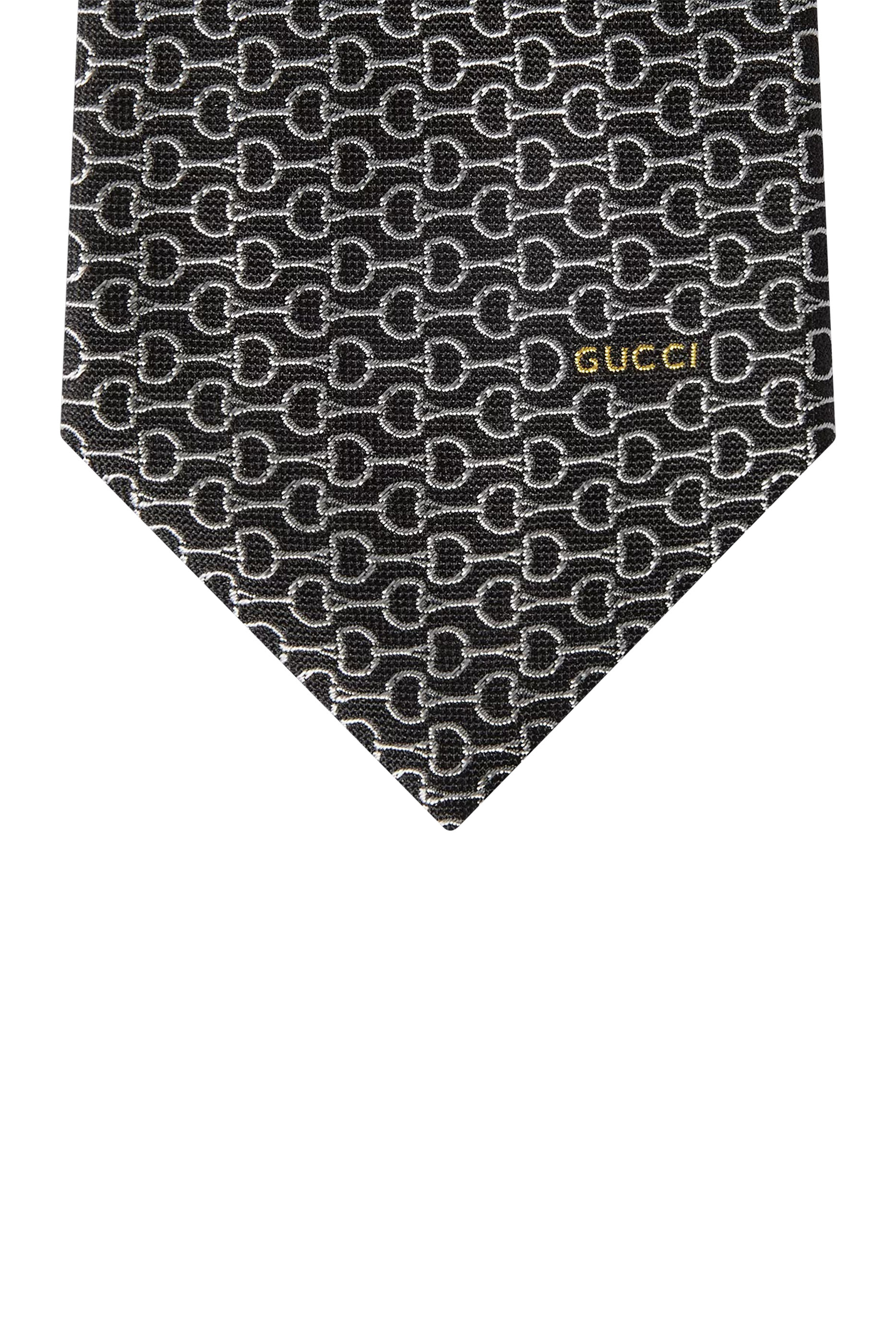Horsebit Silk Jacquard Tie