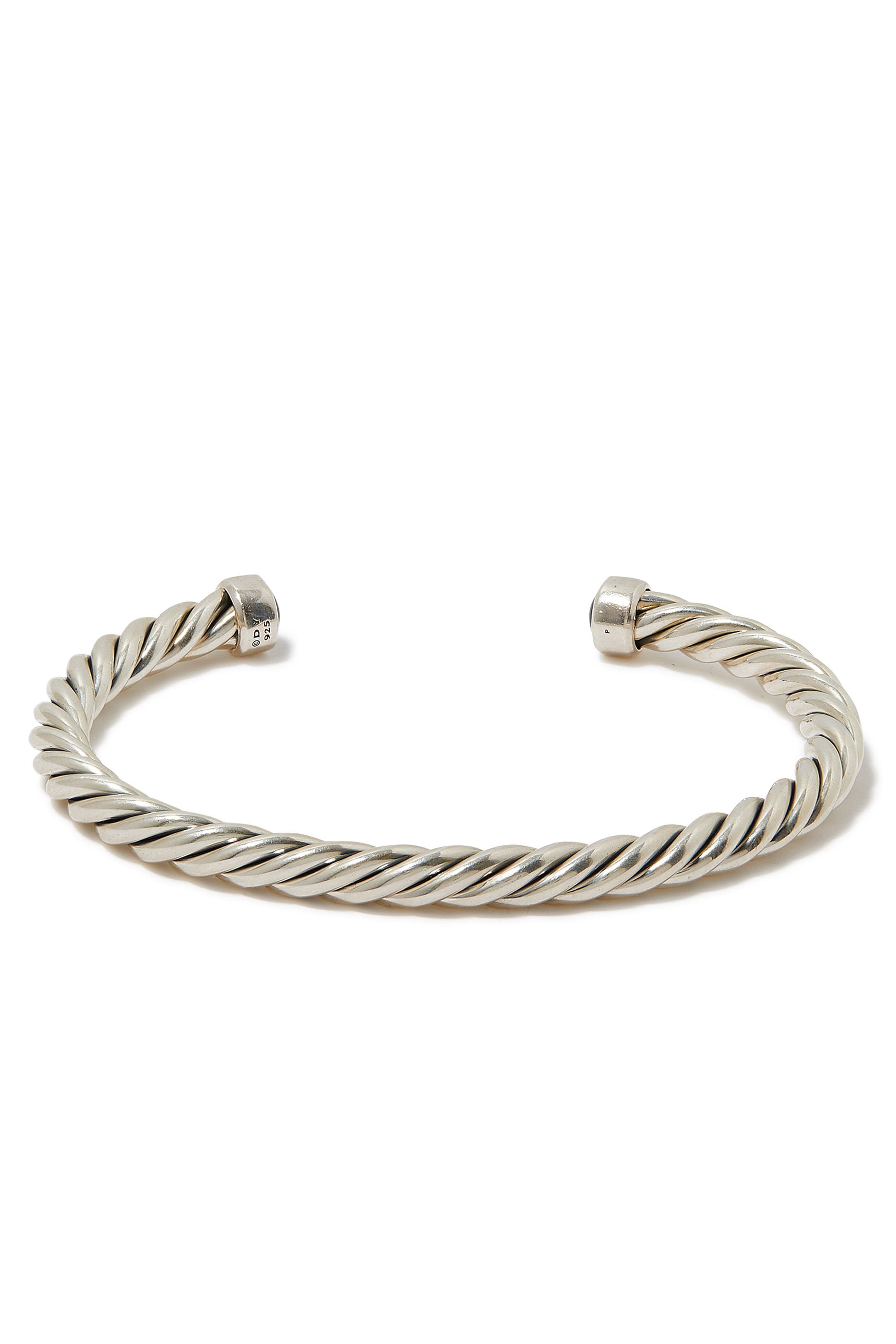 Cable Classic Cuff Bracelet, Sterling Silver & Black Onyx