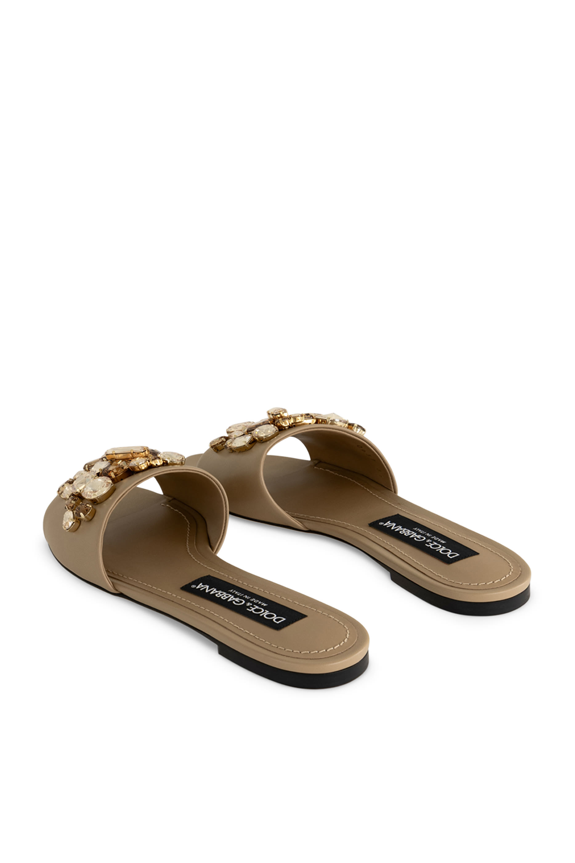 Bezel-Embellished Slide Sandals