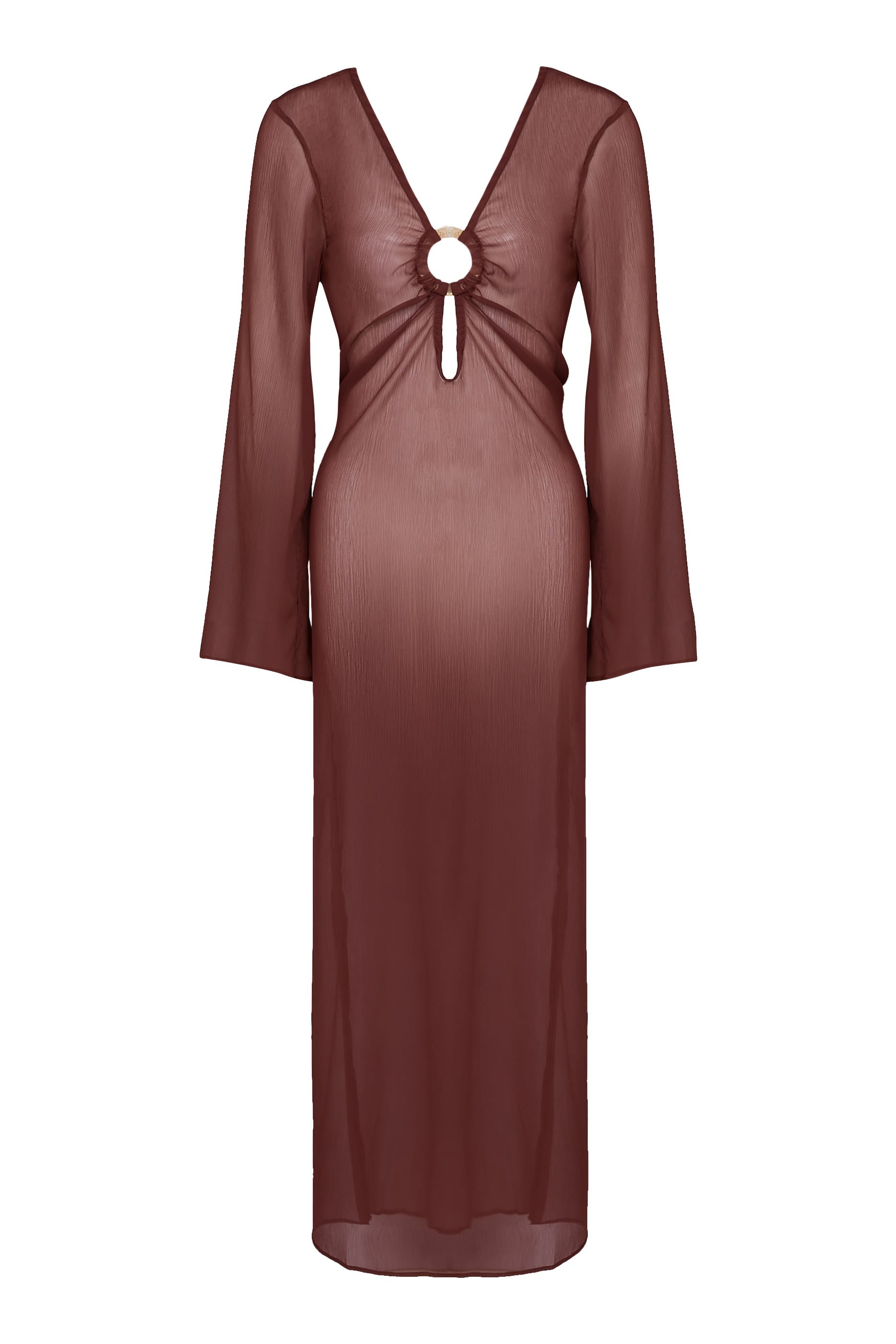 Moon Maxi Sheer Long-Sleeve Dress