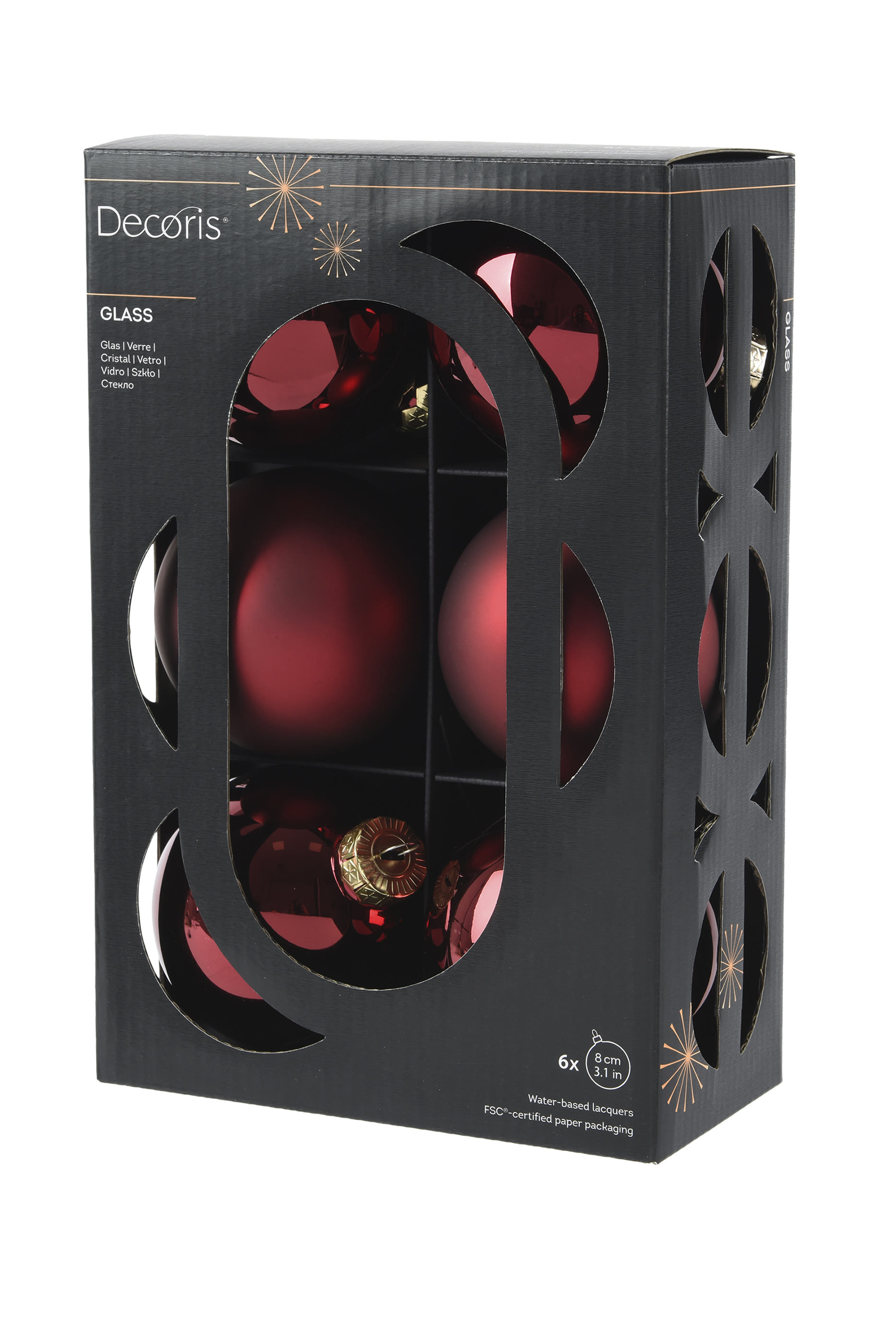 Glass Bauble, Set of 6 