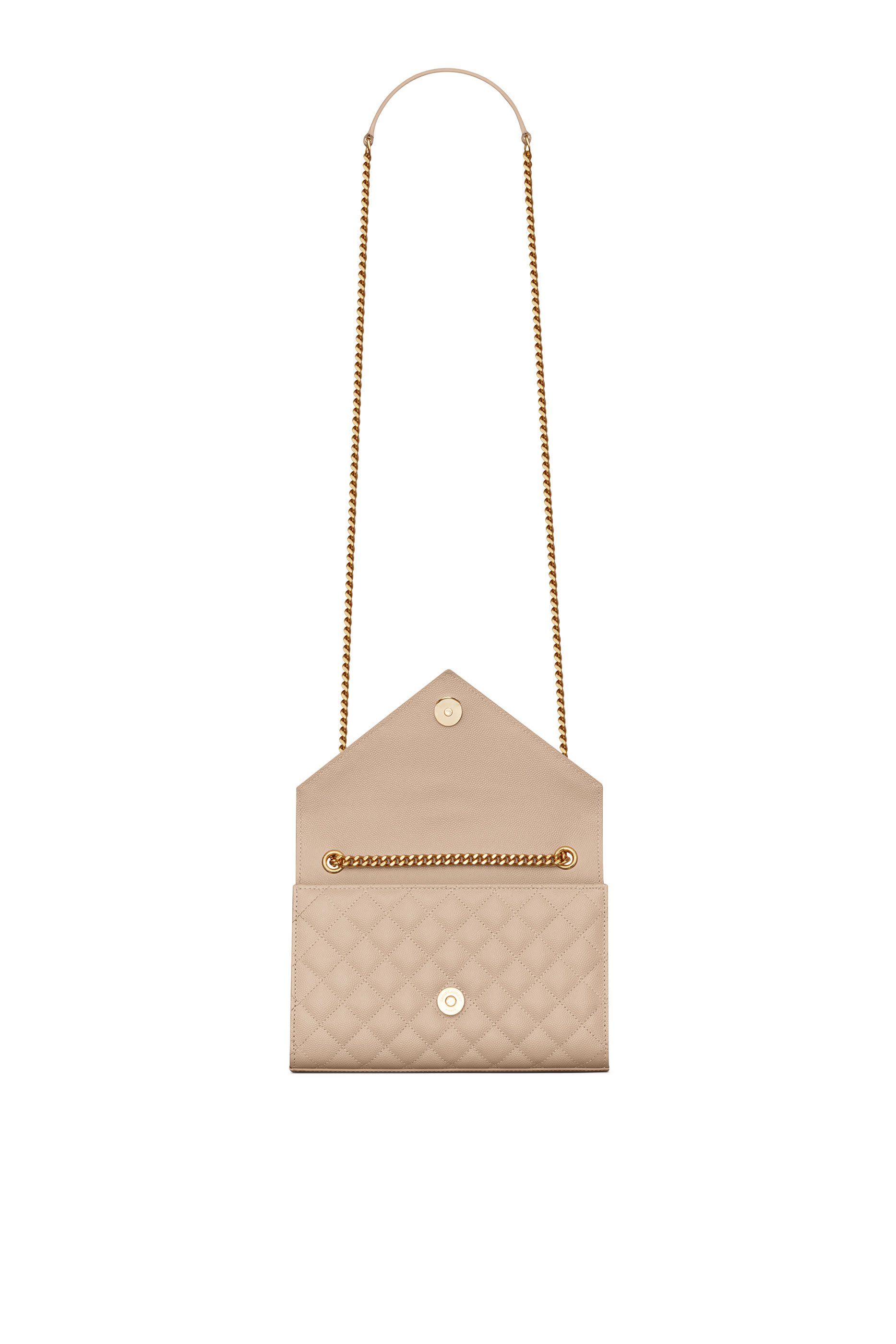 Small Envelope Chain Bag  in Quilted Grain De Poudre Embossed Leather