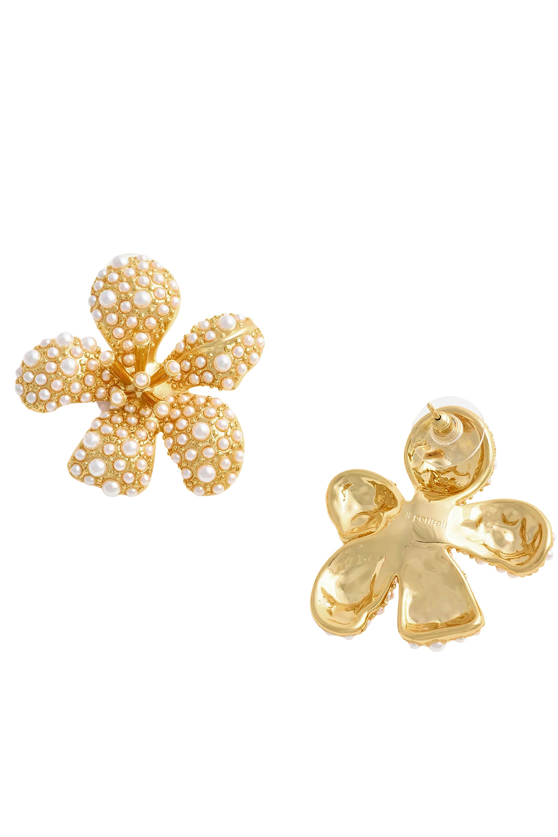 Pearl Encrusted Flower Earrings