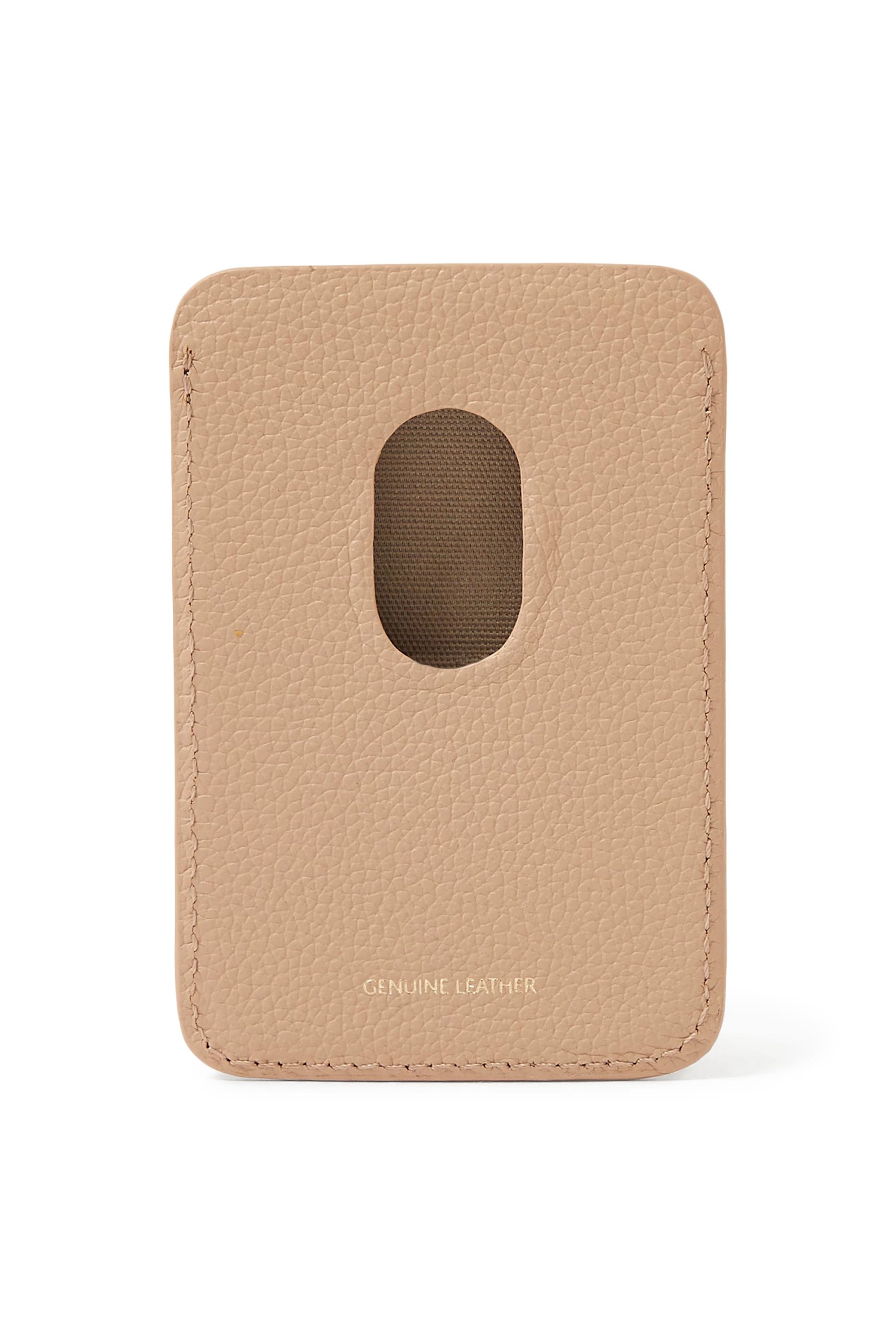 Grained Leather Phone & Card Holder