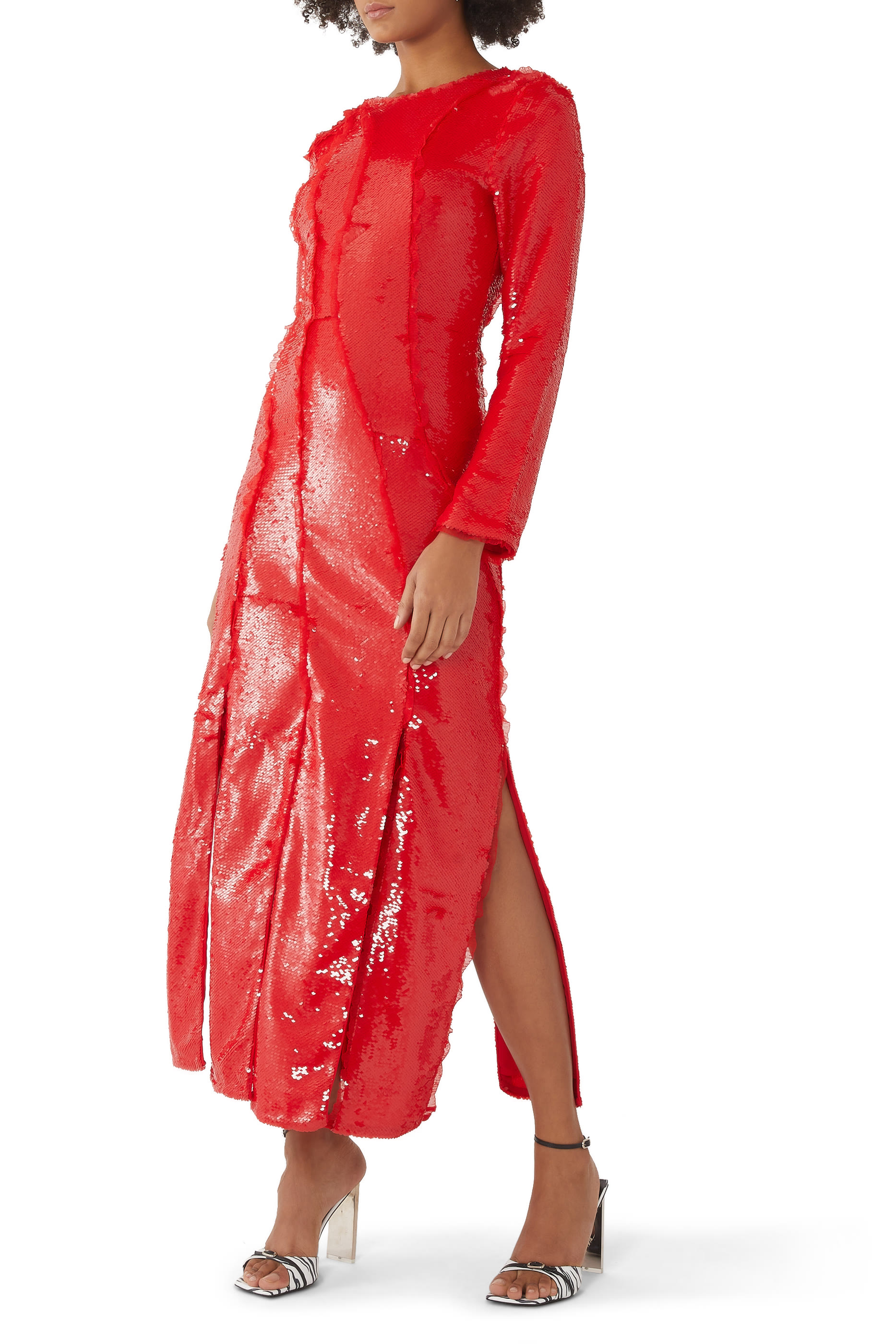 Sequin Cutline Maxi Dress