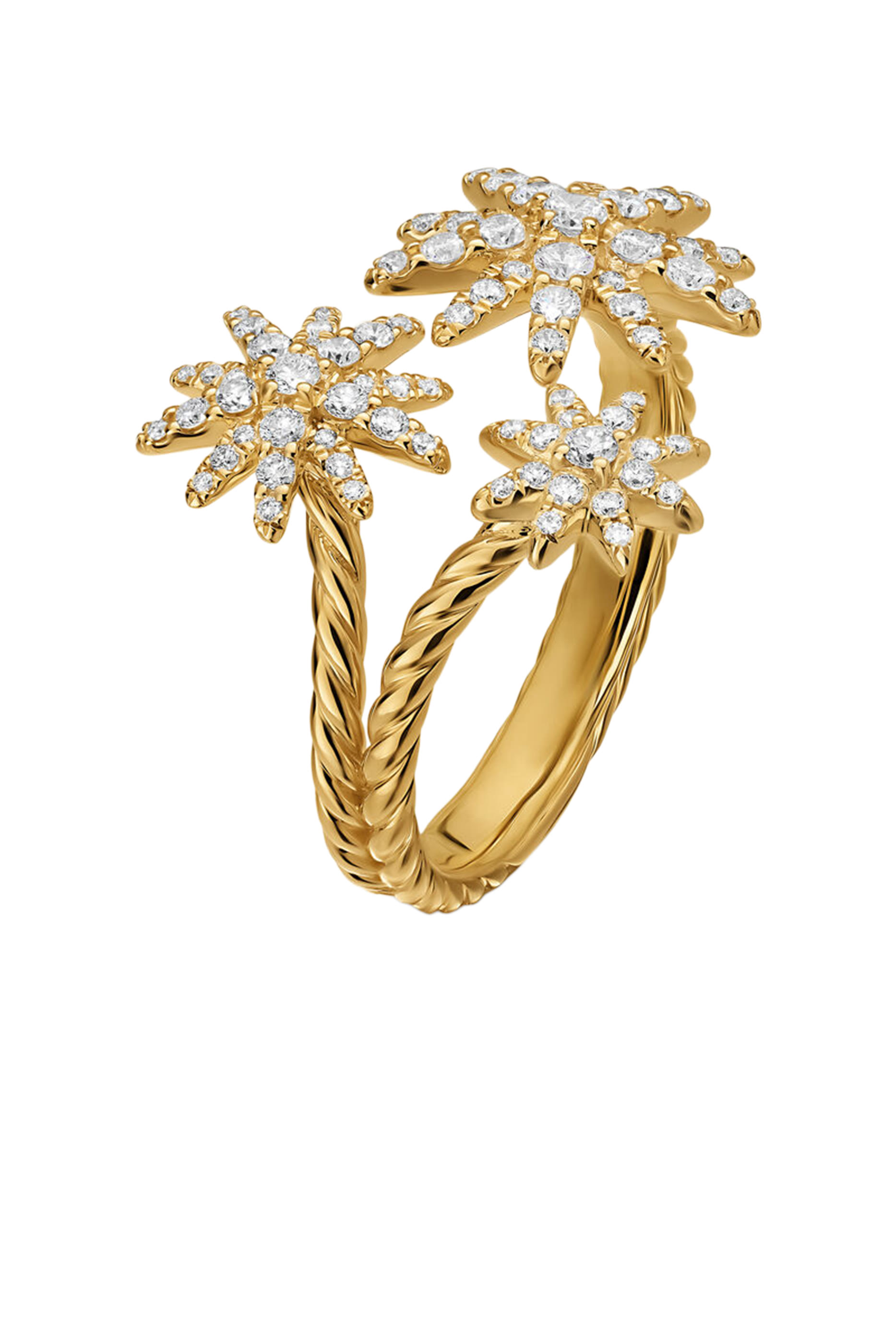Starburst Multi Star Ring, 18k Yellow Gold & Diamonds