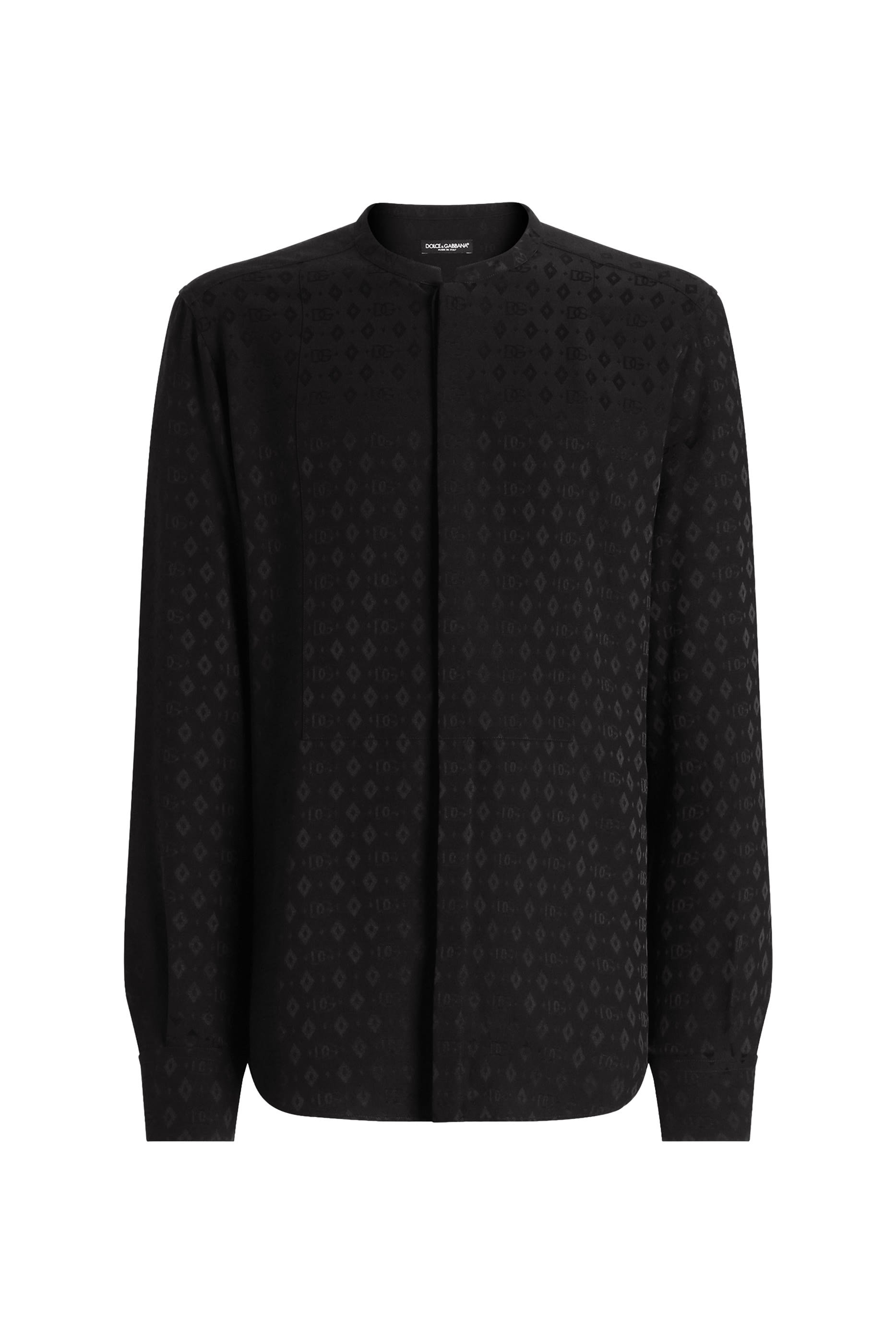 Silk Martini-fit Shirt with Plastron