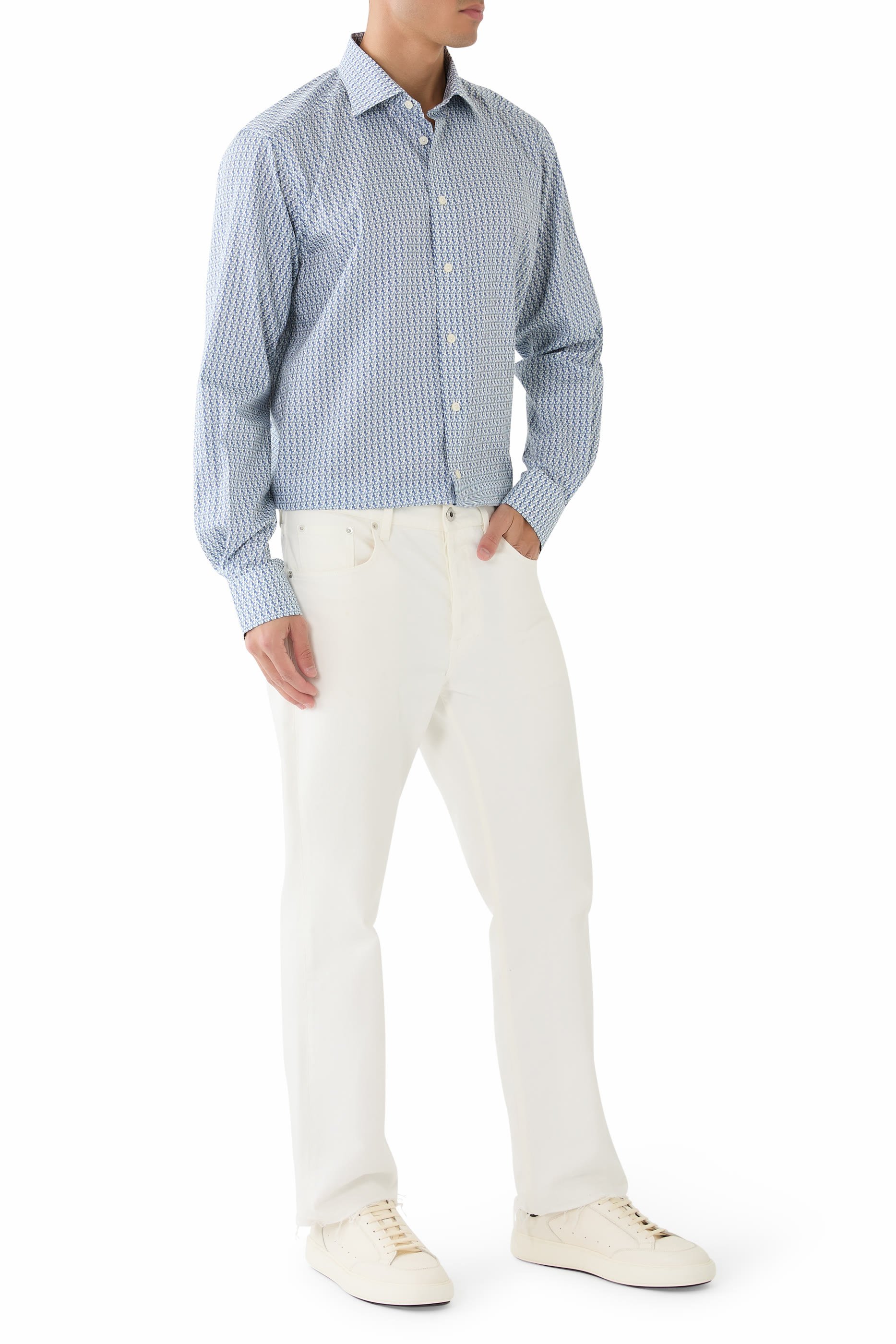 Micro Motif Print Shirt