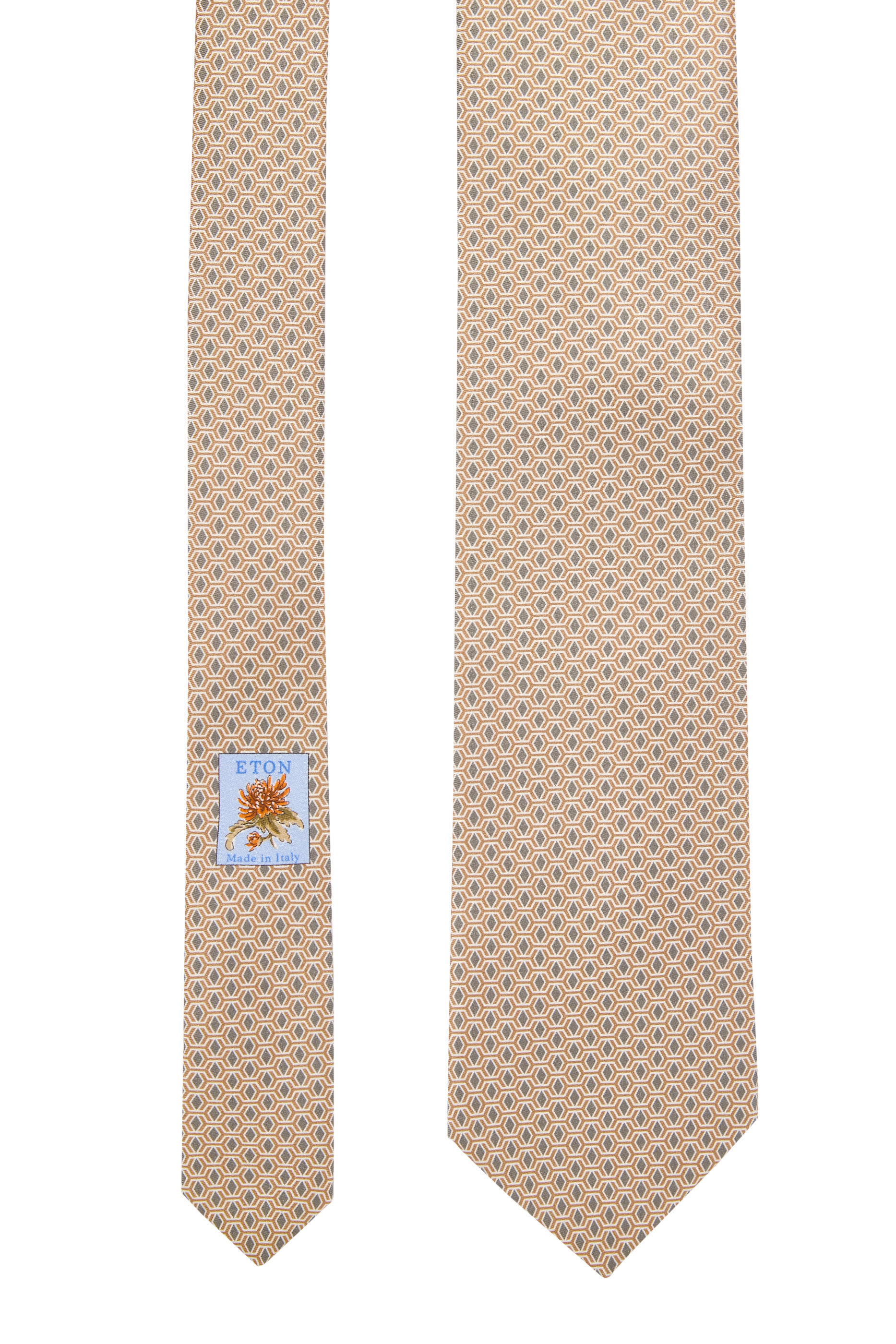 Geometric Print Silk Tie 