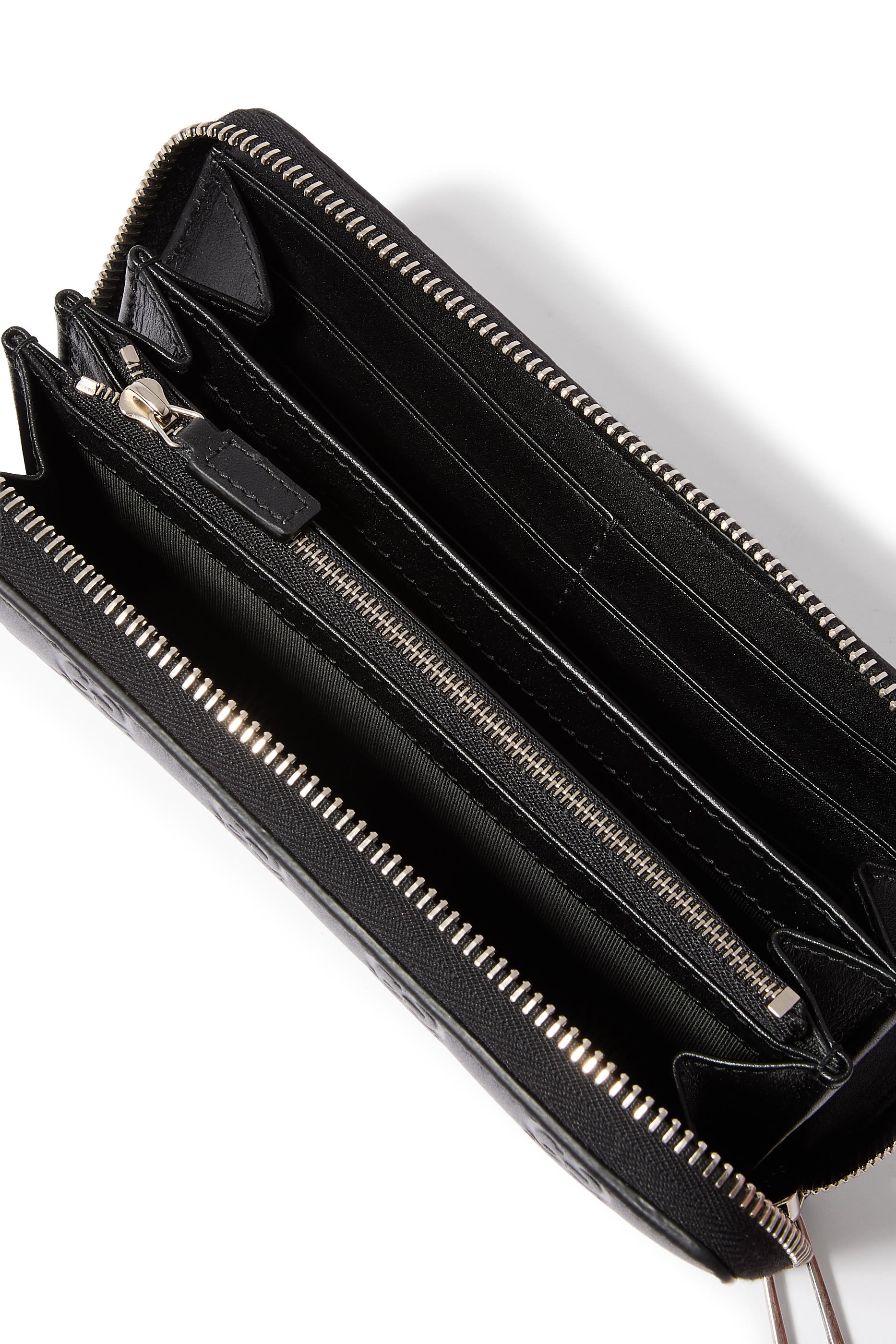 GG Emblem Zip Around Wallet