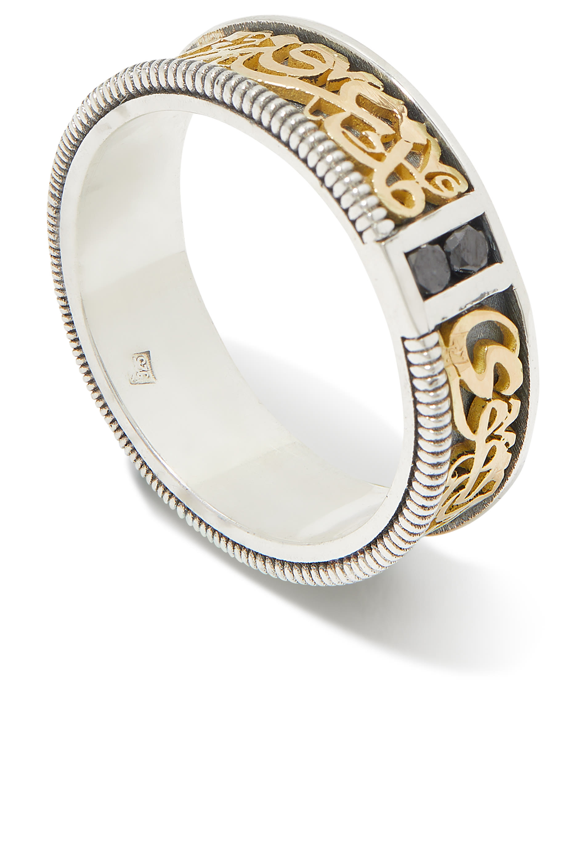 Timeless Love Band, 18k Yellow Gold, Sterling Silver & Diamond