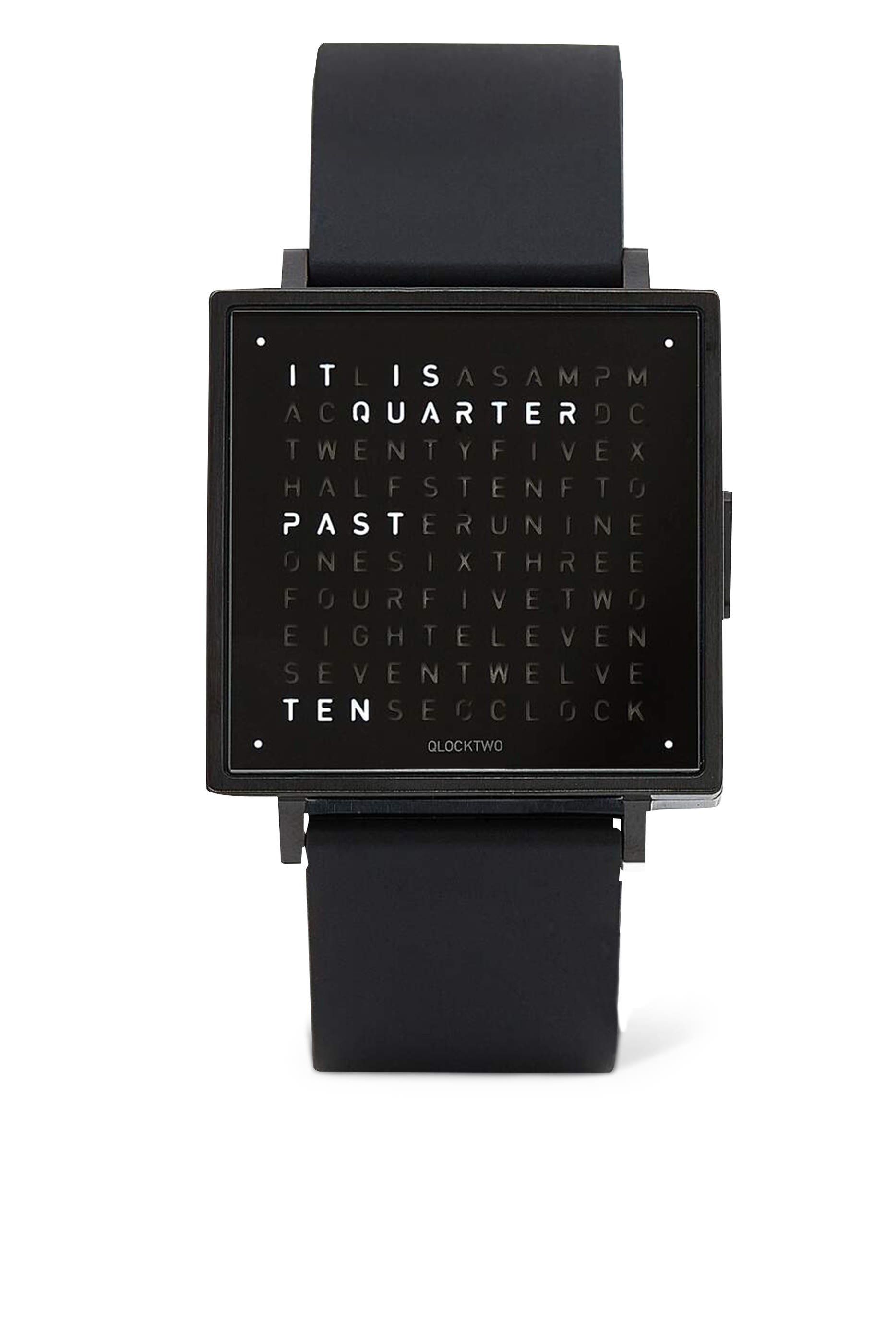 W39 Fine Steel English Rubber Strap Watch