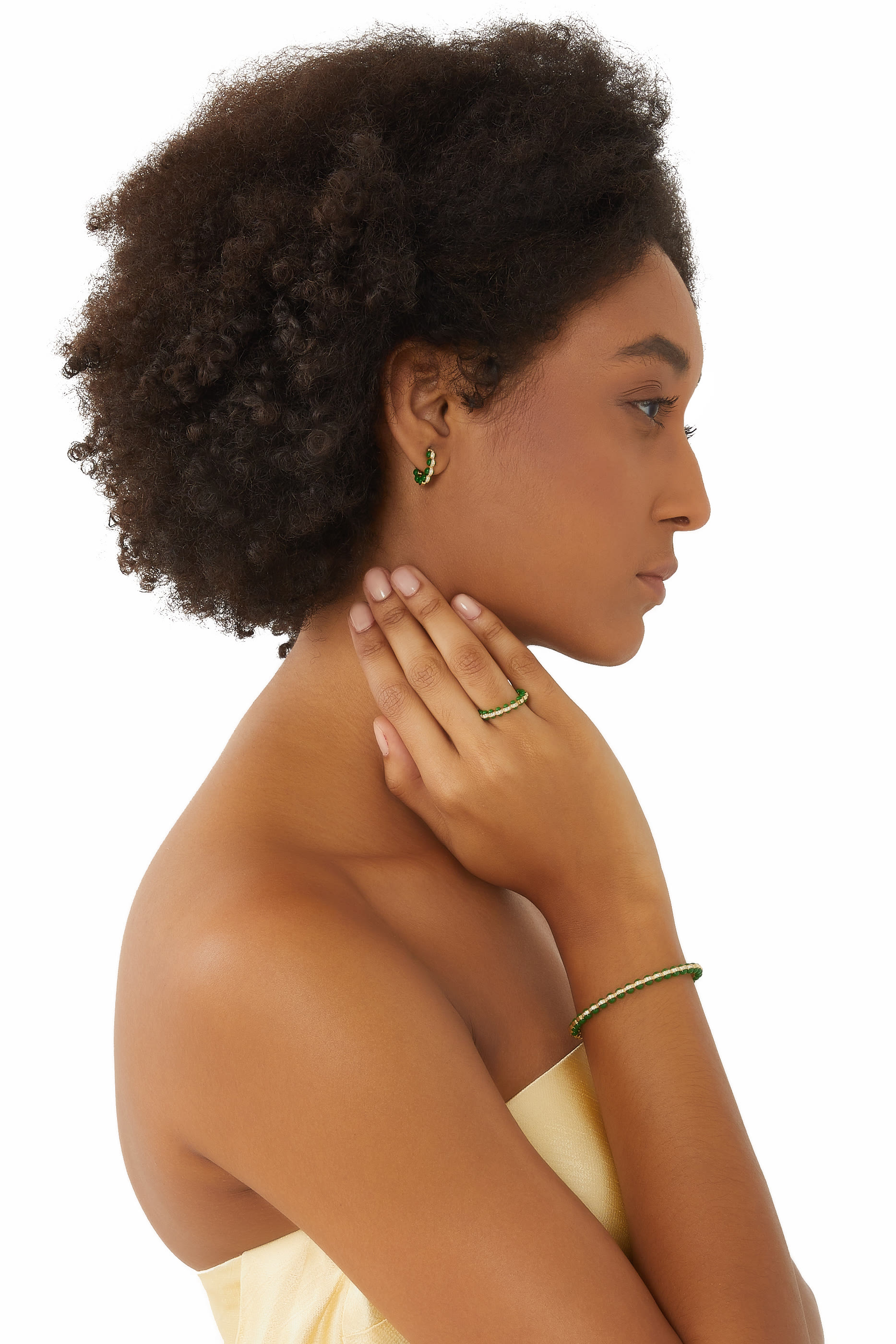 Atoms Bangle Size 1, 18k Yellow Gold with Enamel & Diamonds