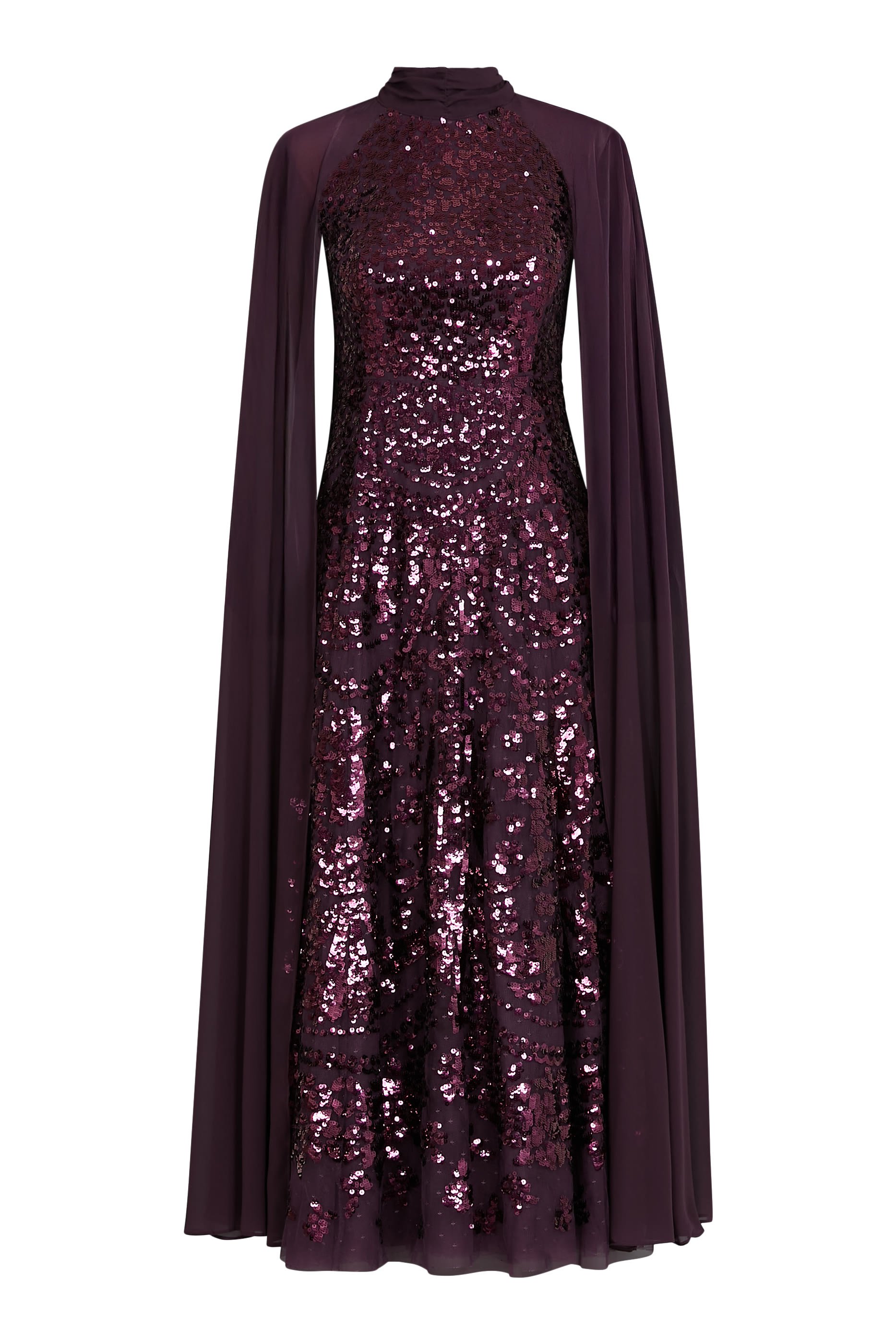 Chandelier Cape Ankle Gown