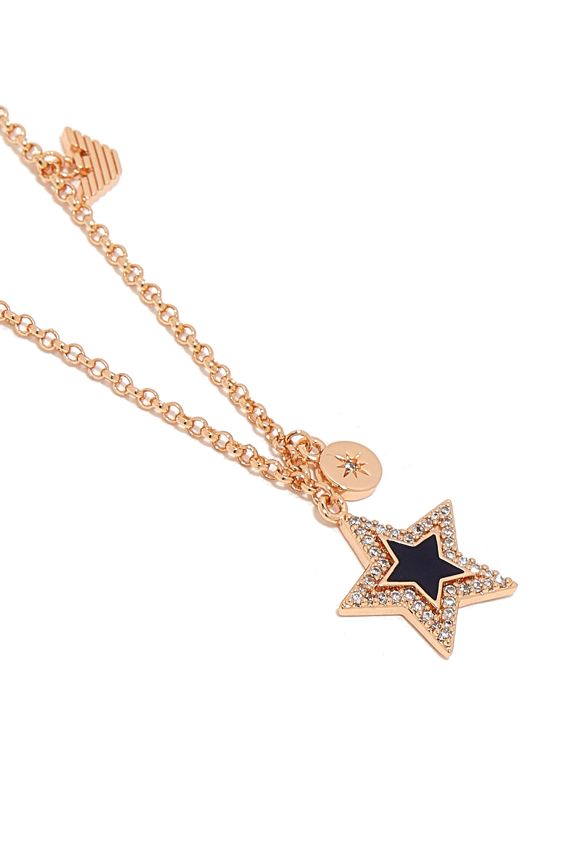 Star Charm Necklace, Brass & Crystals