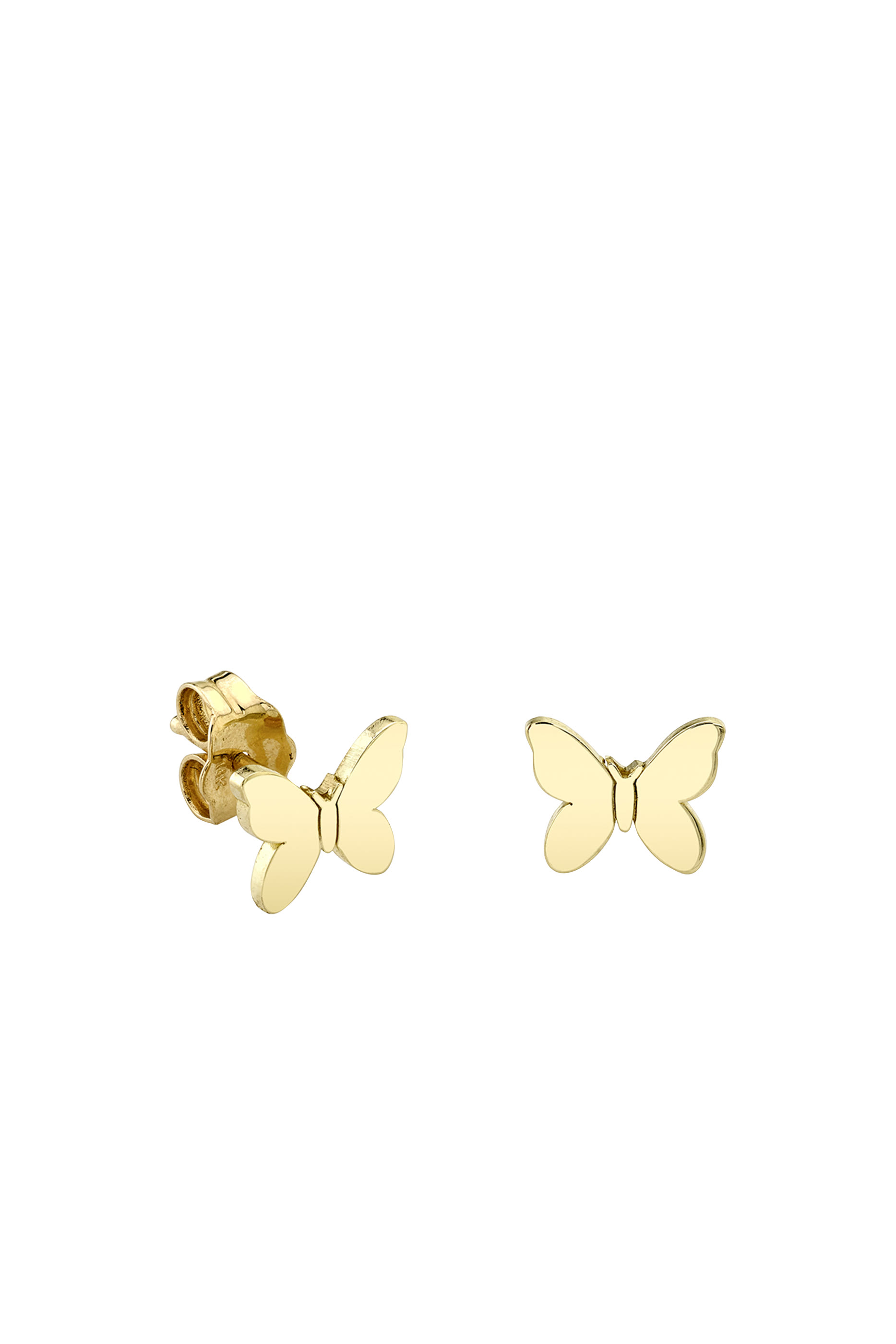 Kids Butterfly Studs, 14k Yellow Gold