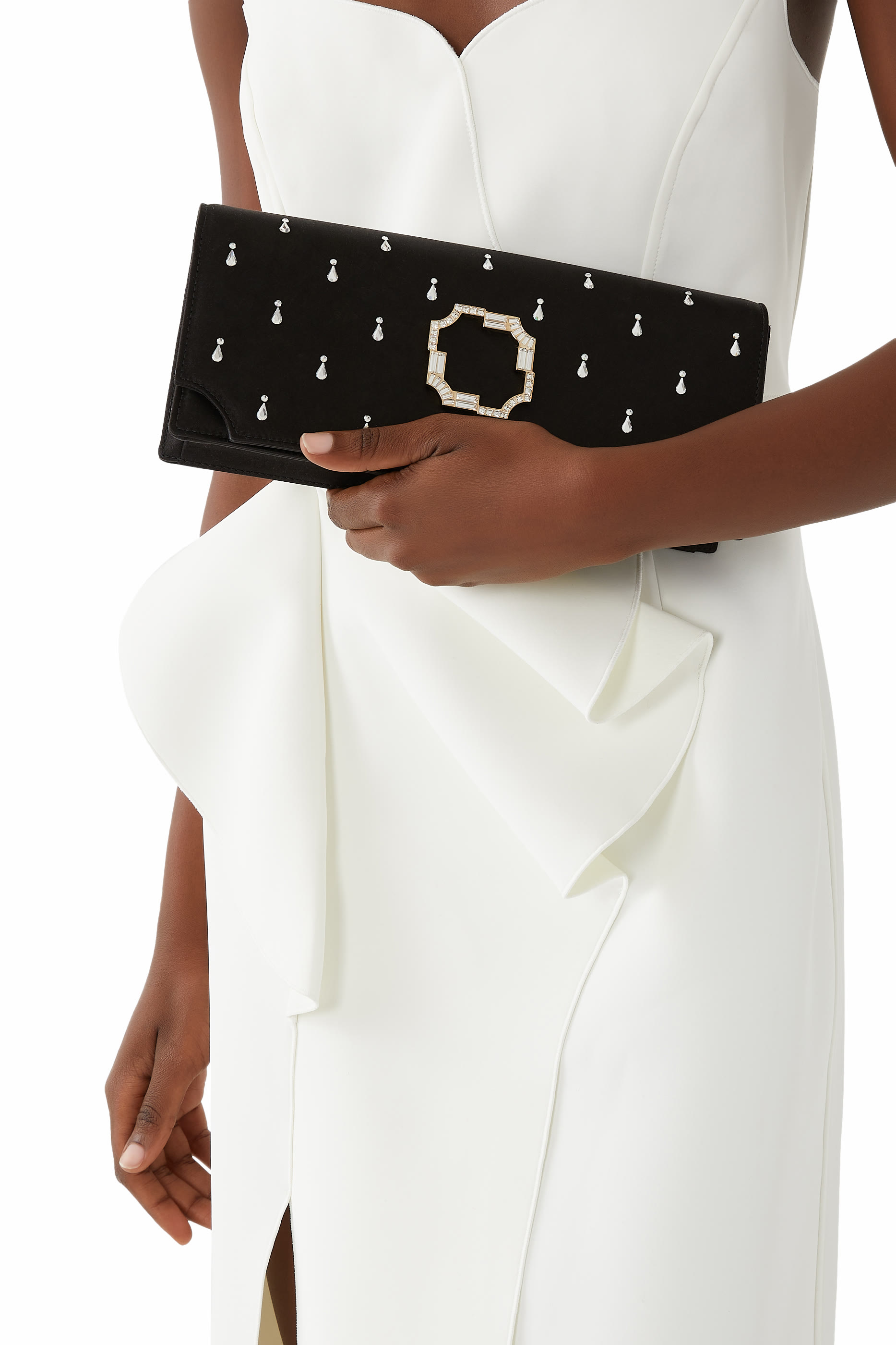 Vivien Satin Embellished Clutch Bag