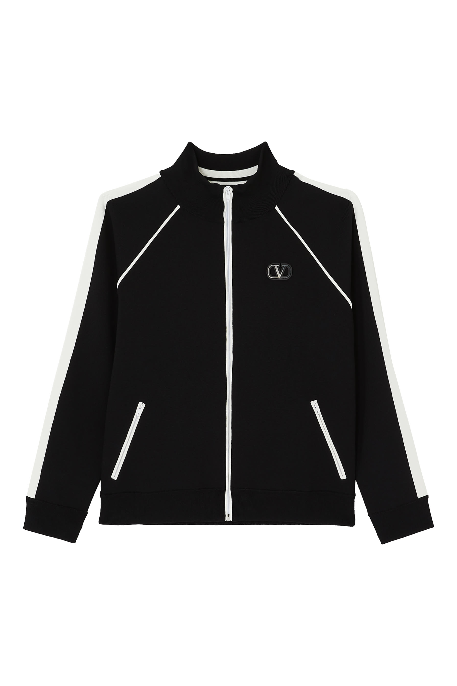 High-Neck Zipped VLogo Sweatshirt